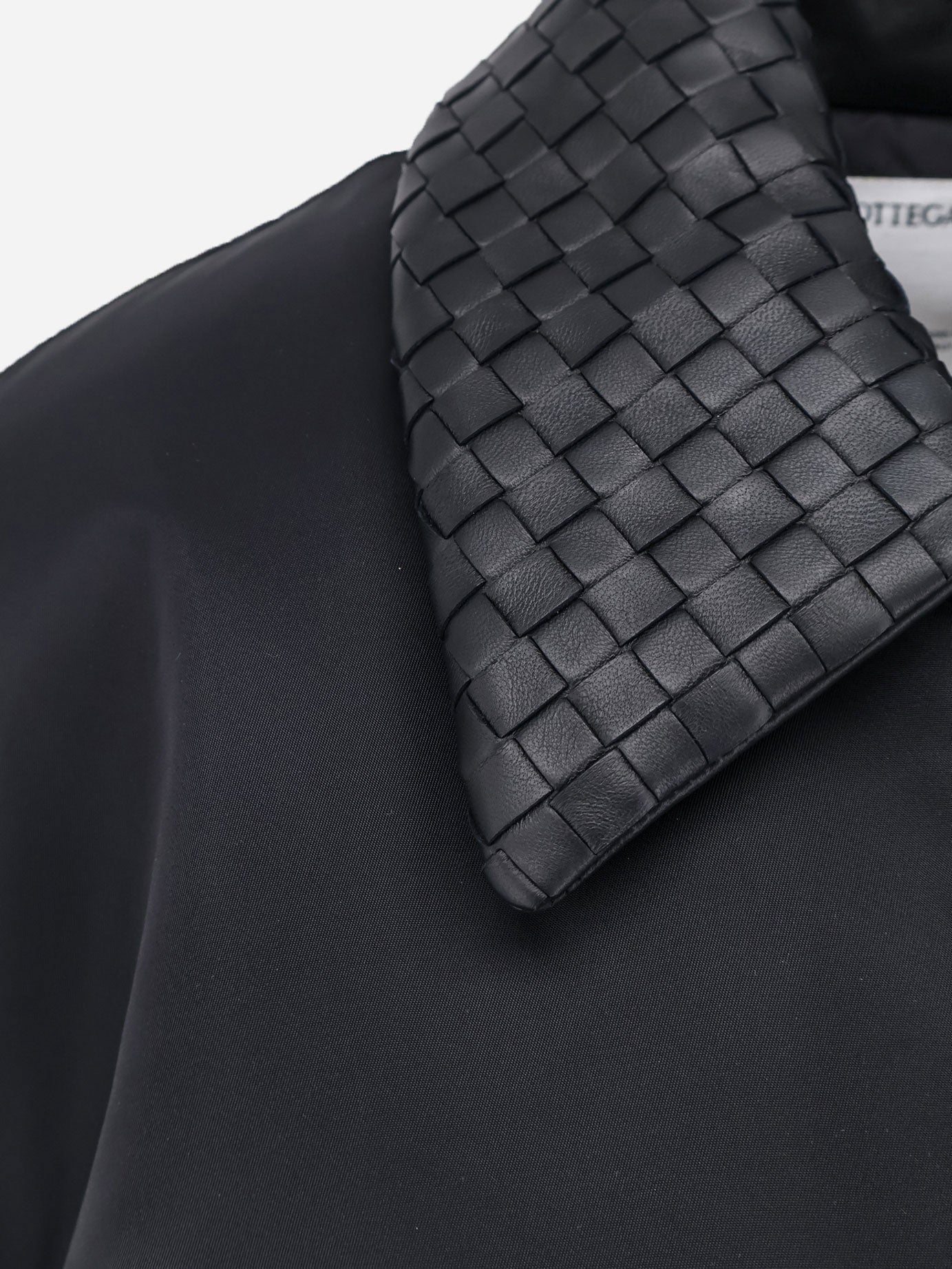 Bottega Veneta Women Nylon Jacket With Intrecciato Leather Collar BOTTEGA VENETA