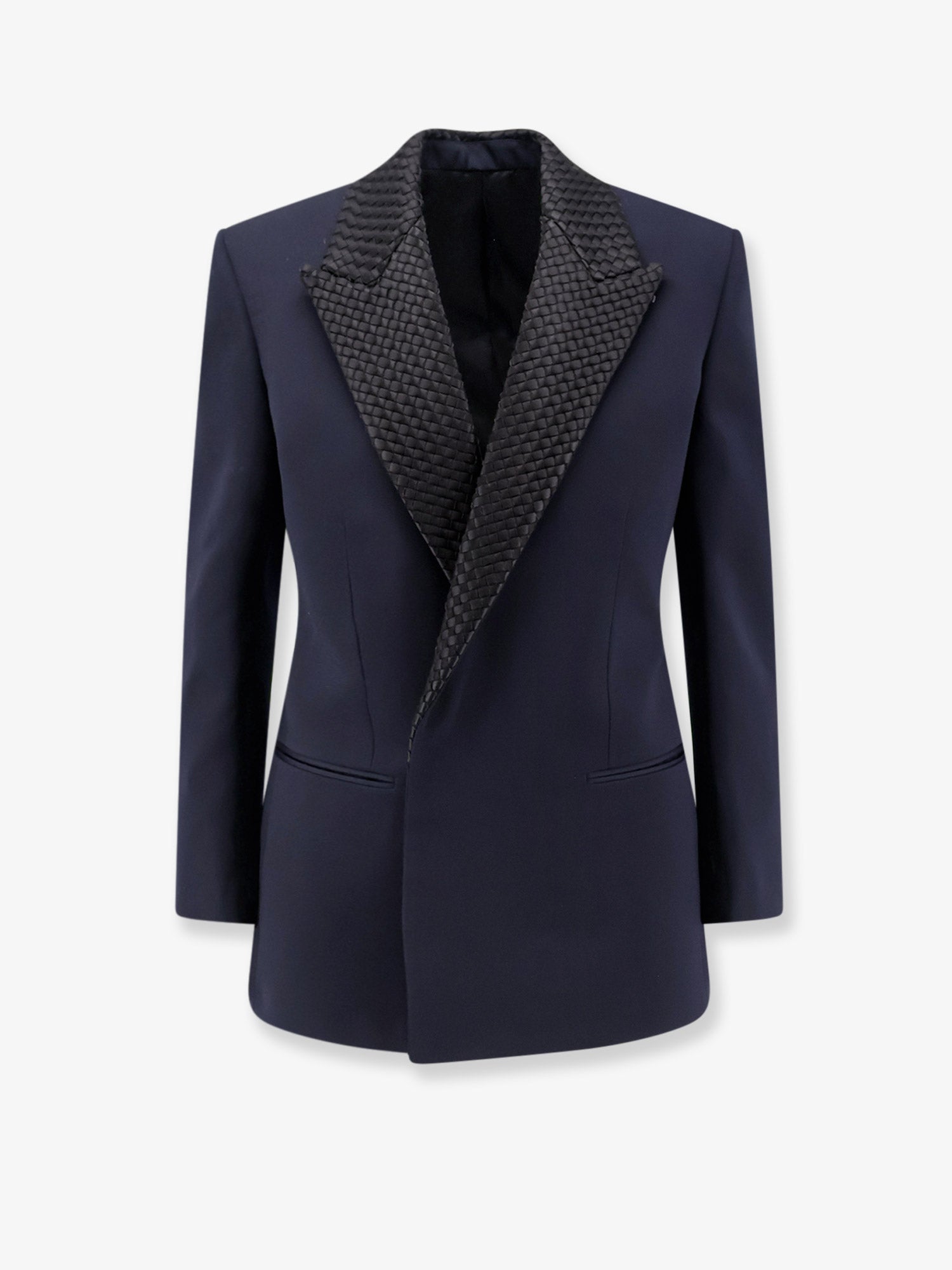 Bottega Veneta Women Wool Blazer With Intrecciato Detail BOTTEGA VENETA