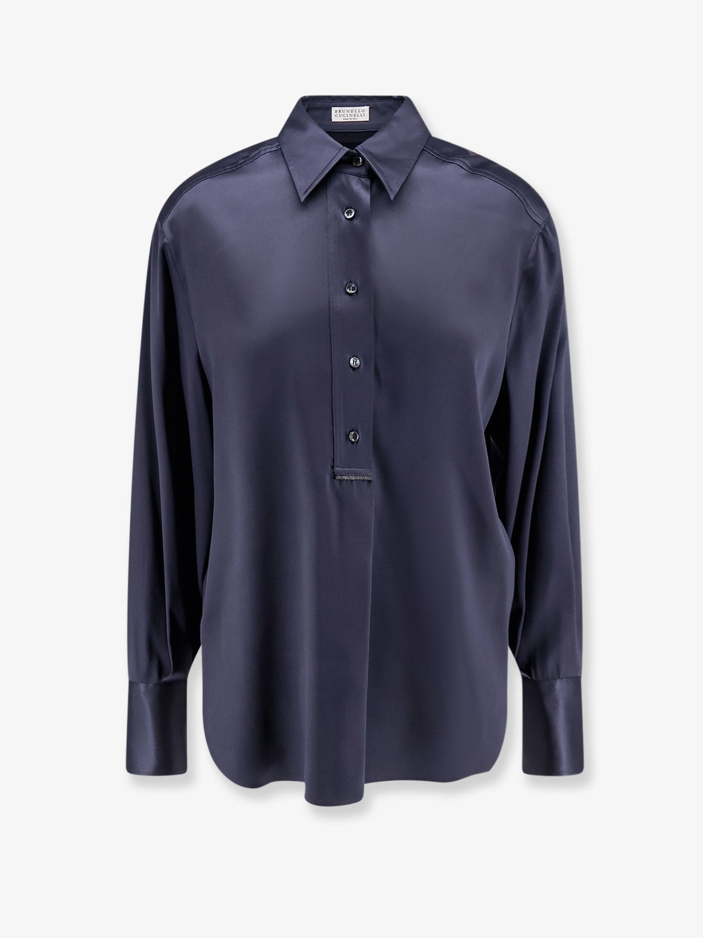 Brunello Cucinelli Women Silk Shirt With Monili Detail BRUNELLO CUCINELLI