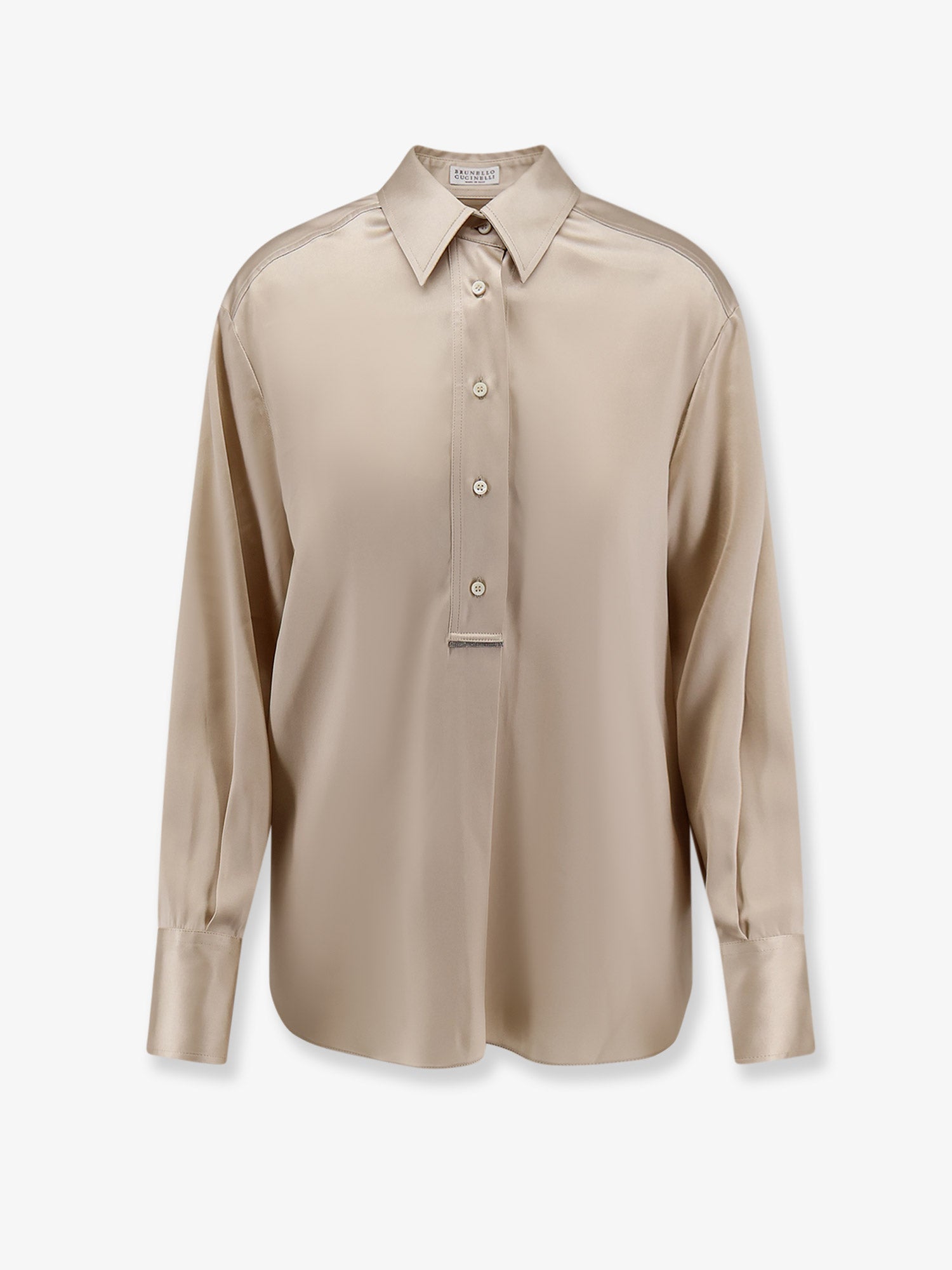 Brunello Cucinelli Women Silk Shirt With Monili Detail BRUNELLO CUCINELLI