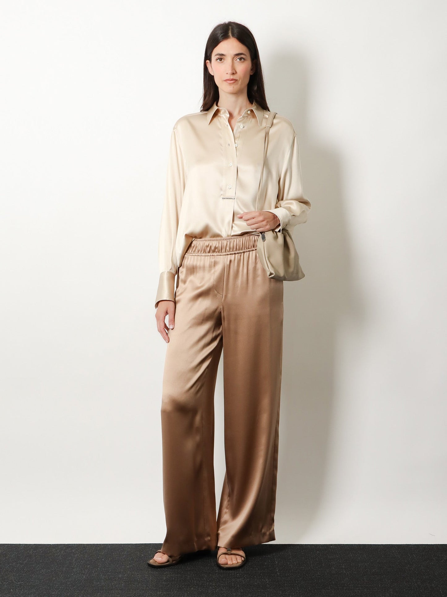 Brunello Cucinelli Women Silk Shirt With Monili Detail BRUNELLO CUCINELLI