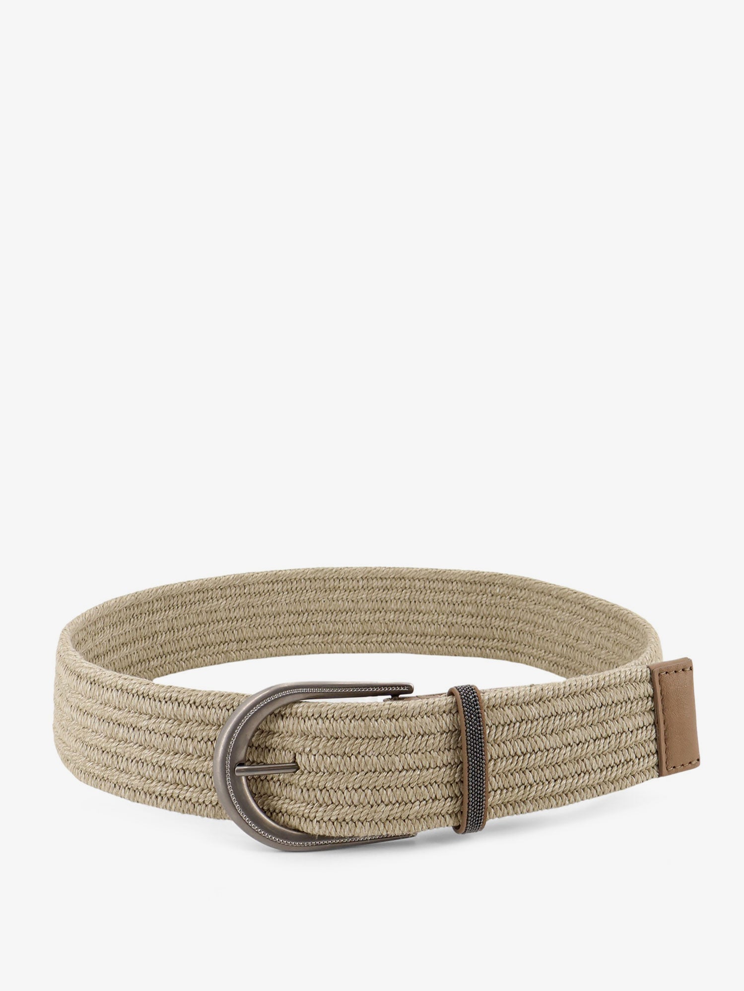 Brunello Cucinelli Women Linen Belt With Shiny Loop Detail BRUNELLO CUCINELLI