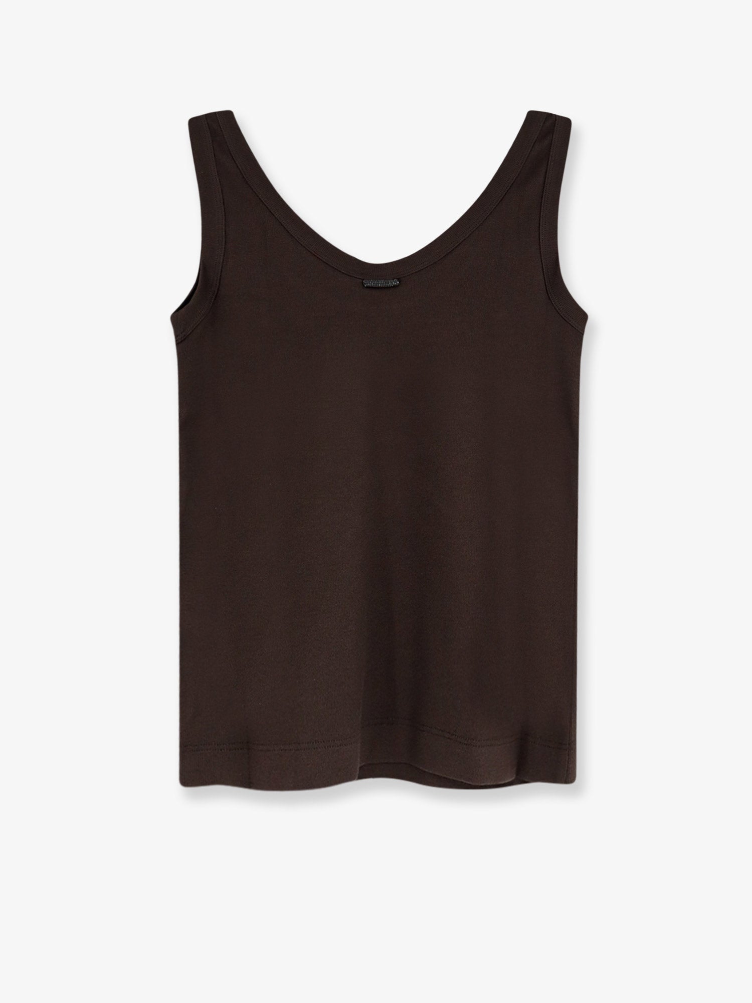Brunello Cucinelli Women Cotton Blend Tank Top With Back Monili Detail BRUNELLO CUCINELLI