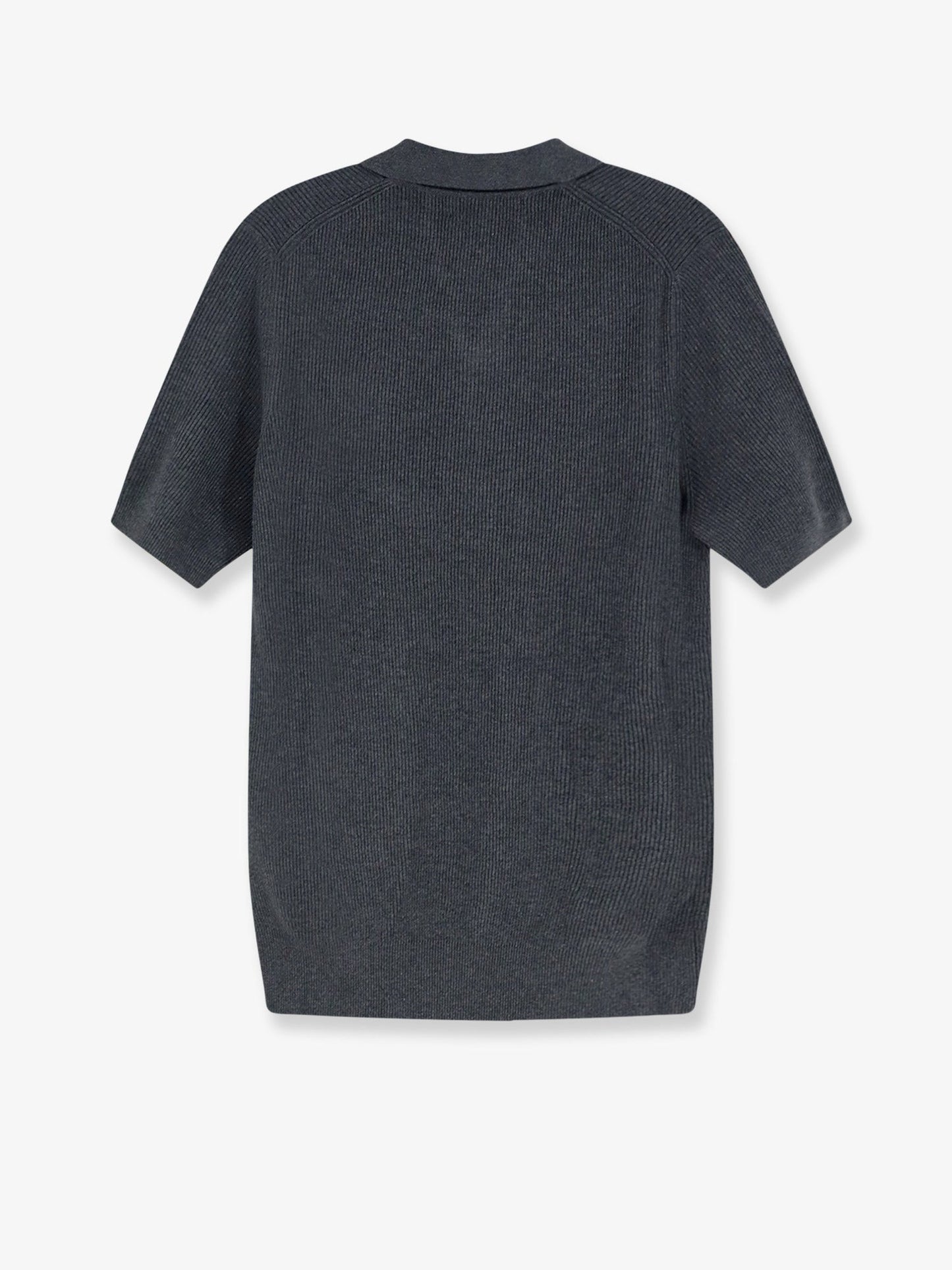Brunello Cucinelli Men Cotton Polo Shirt With Ribbed Knit BRUNELLO CUCINELLI