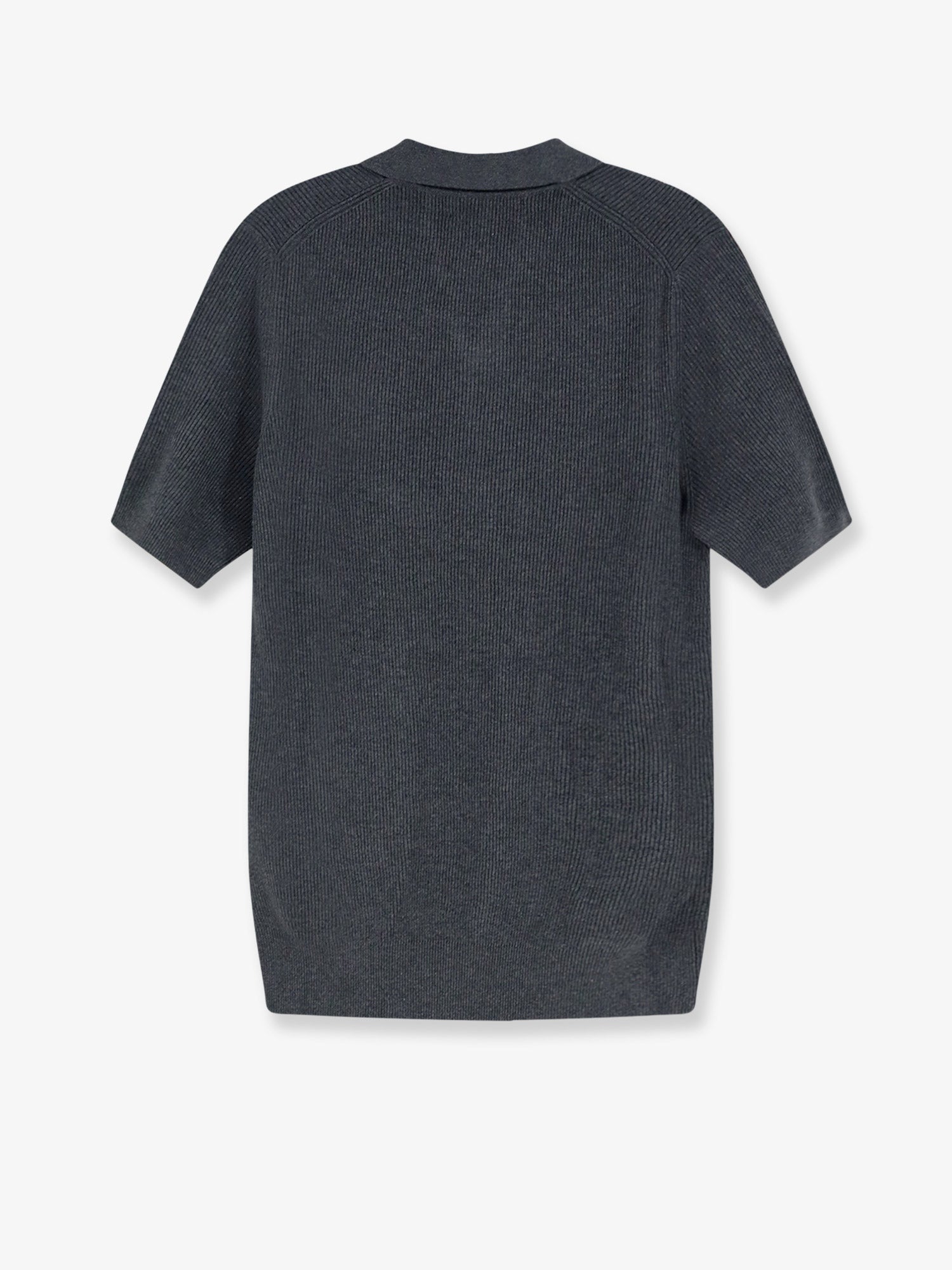 Brunello Cucinelli Men Cotton Polo Shirt With Ribbed Knit BRUNELLO CUCINELLI
