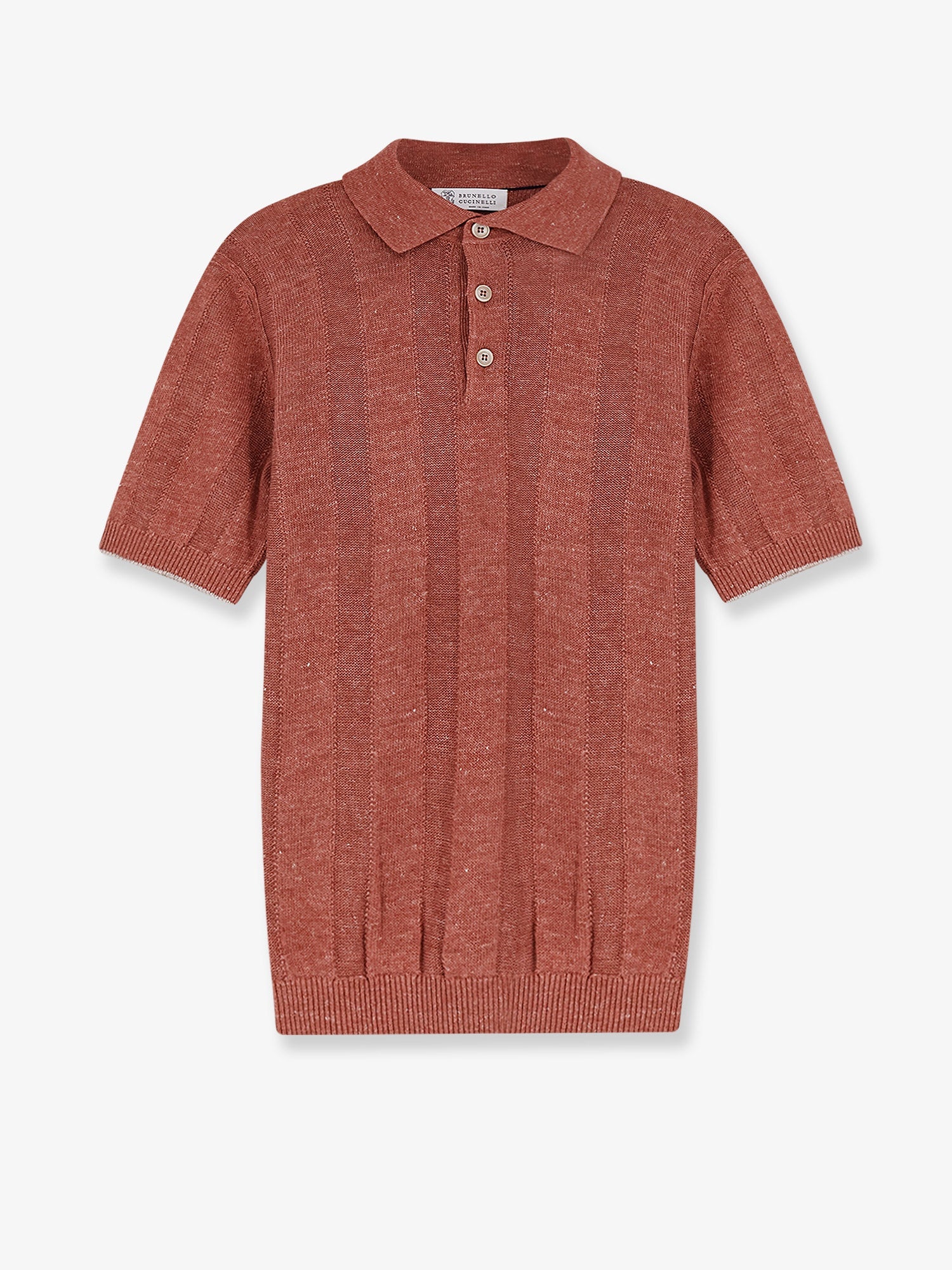 Brunello Cucinelli Men Linen And Cotton Blend Polo Shirt BRUNELLO CUCINELLI