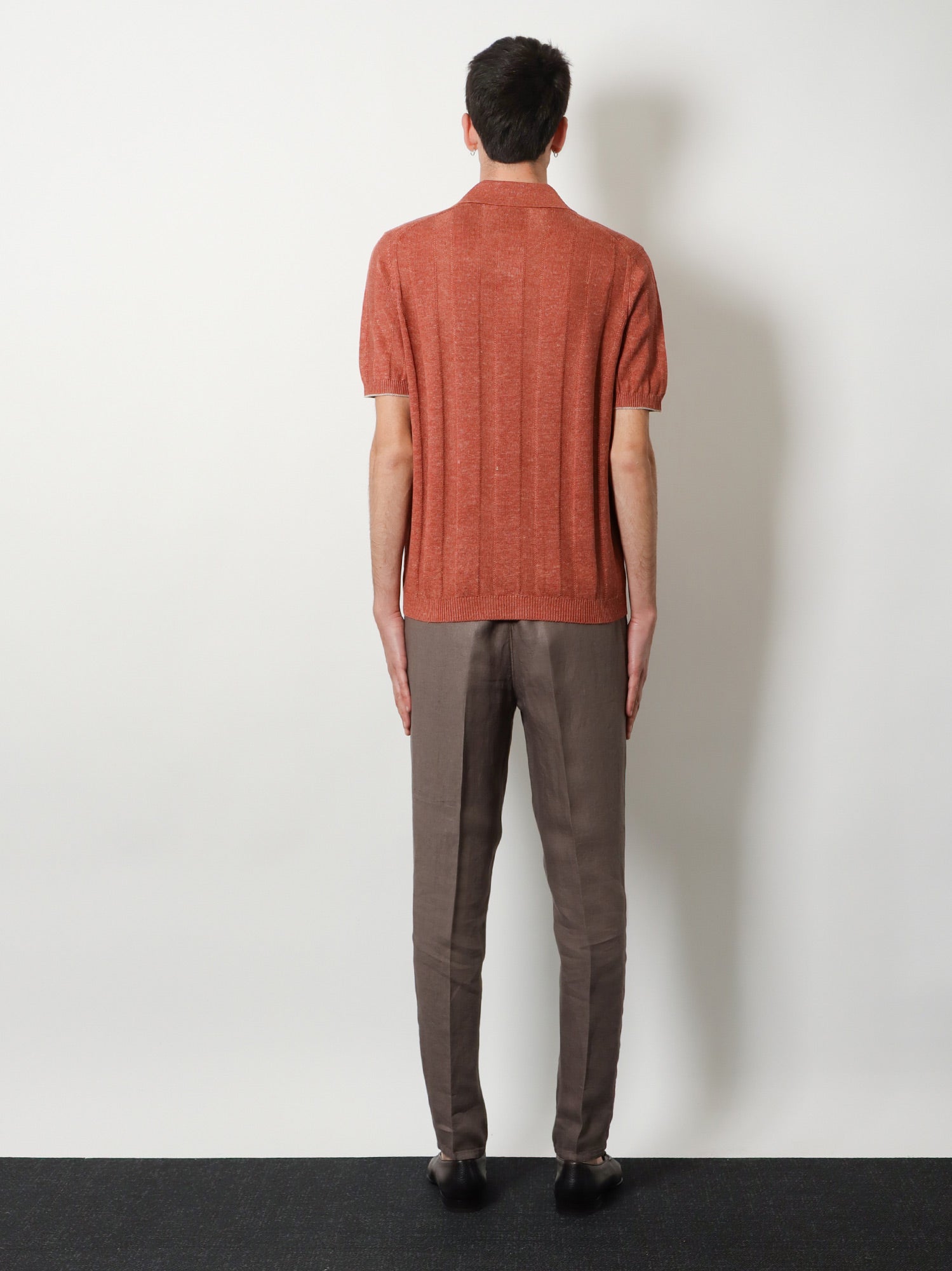 Brunello Cucinelli Men Linen And Cotton Blend Polo Shirt BRUNELLO CUCINELLI