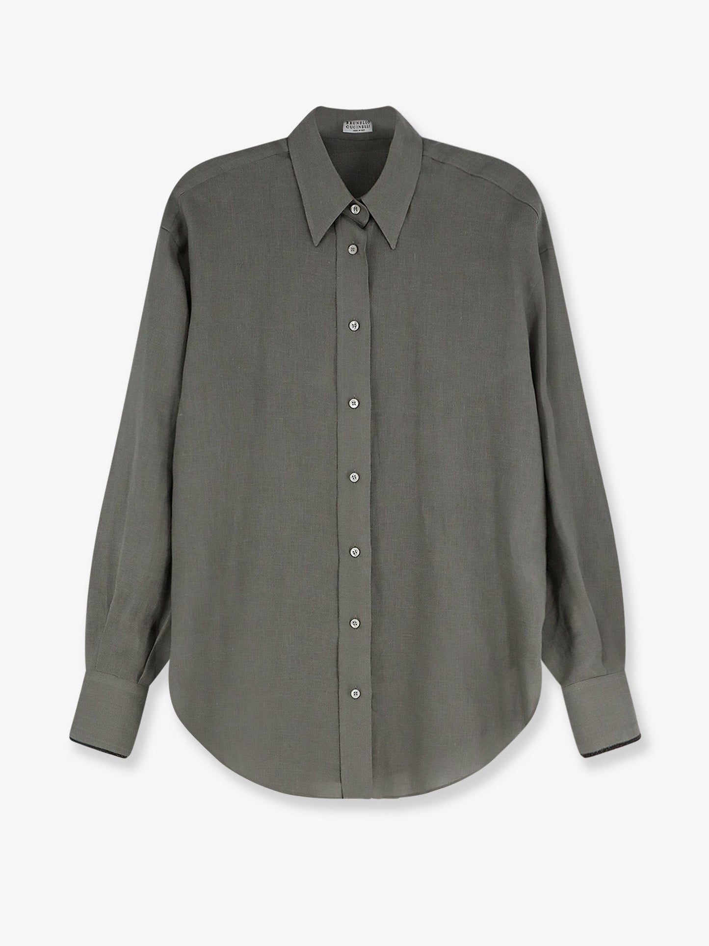 Brunello Cucinelli Women Linen Shirt With Monili Detail BRUNELLO CUCINELLI