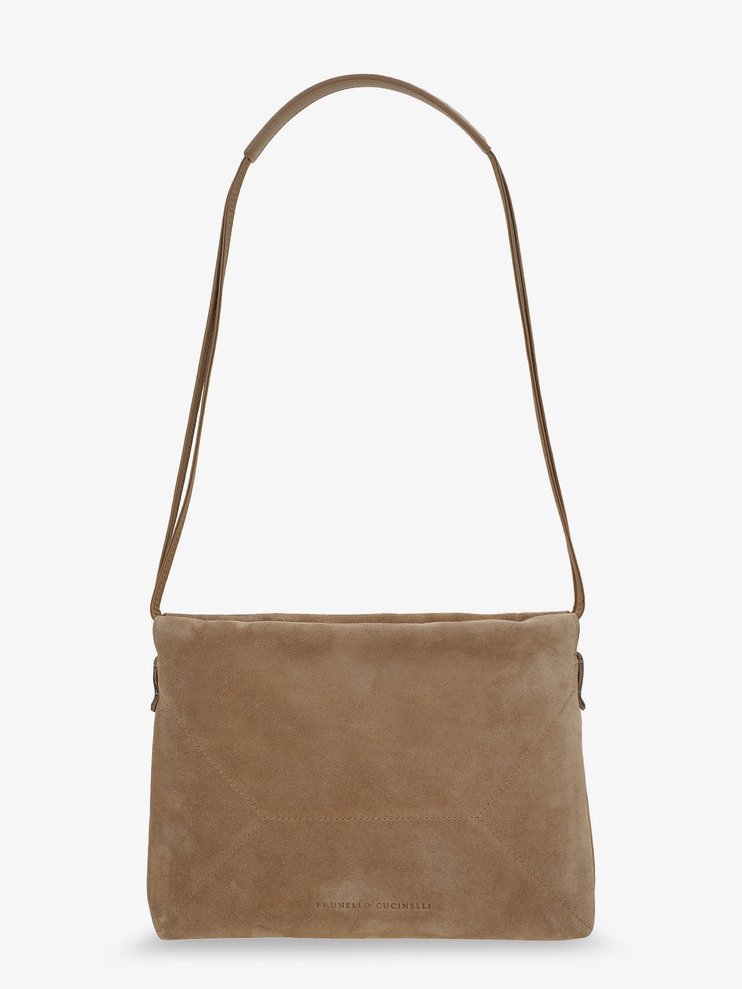 Brunello Cucinelli Women Suede Shoulder Bag With Logo On The Front BRUNELLO CUCINELLI