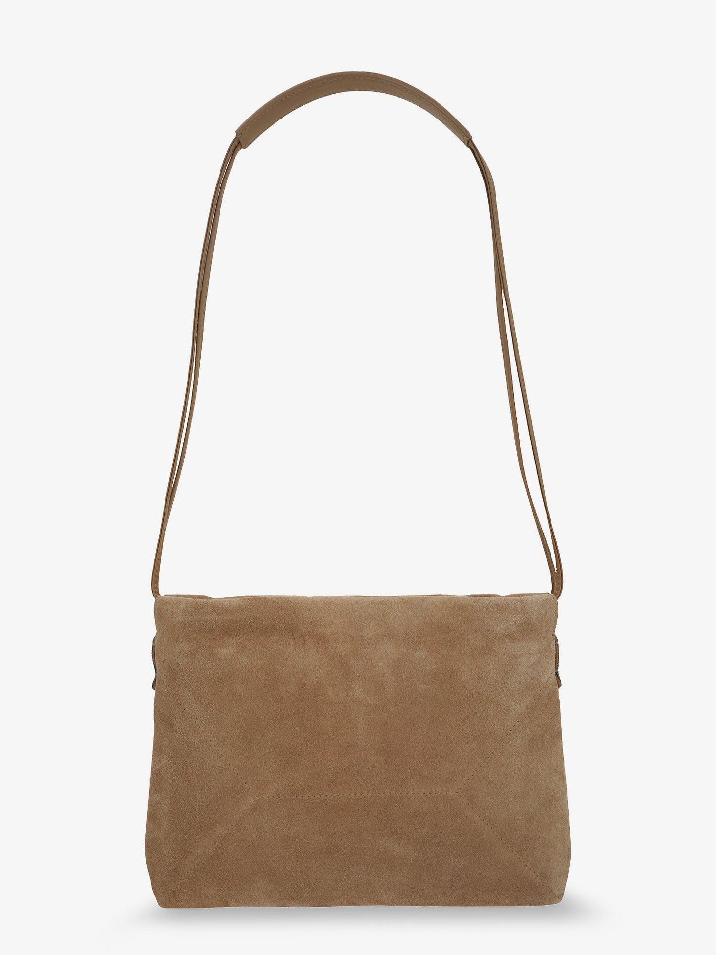 Brunello Cucinelli Women Suede Shoulder Bag With Logo On The Front BRUNELLO CUCINELLI
