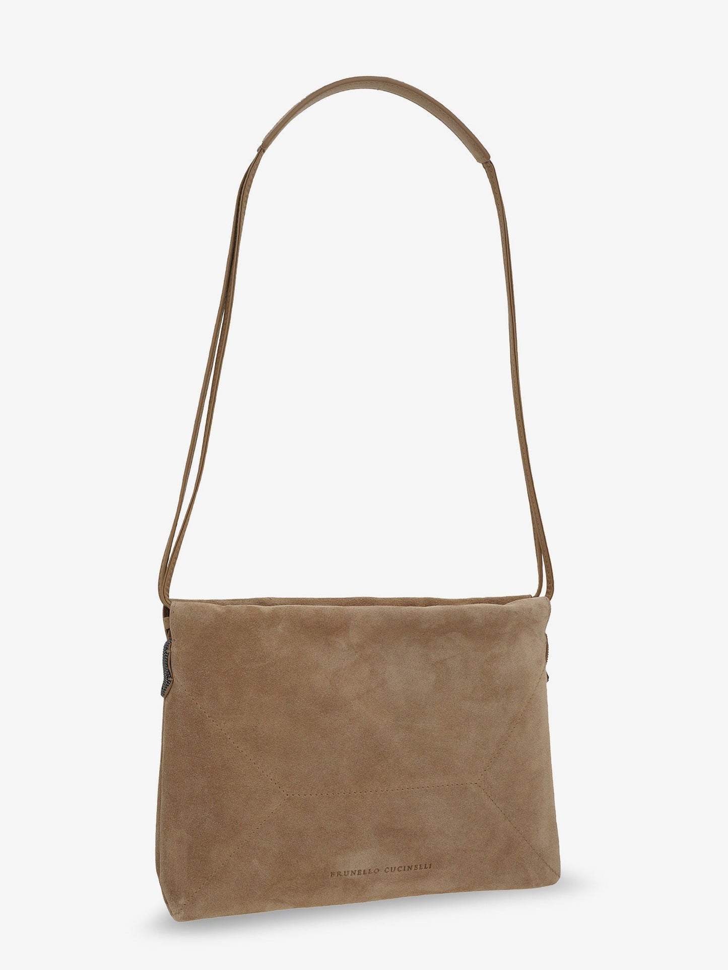 Brunello Cucinelli Women Suede Shoulder Bag With Logo On The Front BRUNELLO CUCINELLI