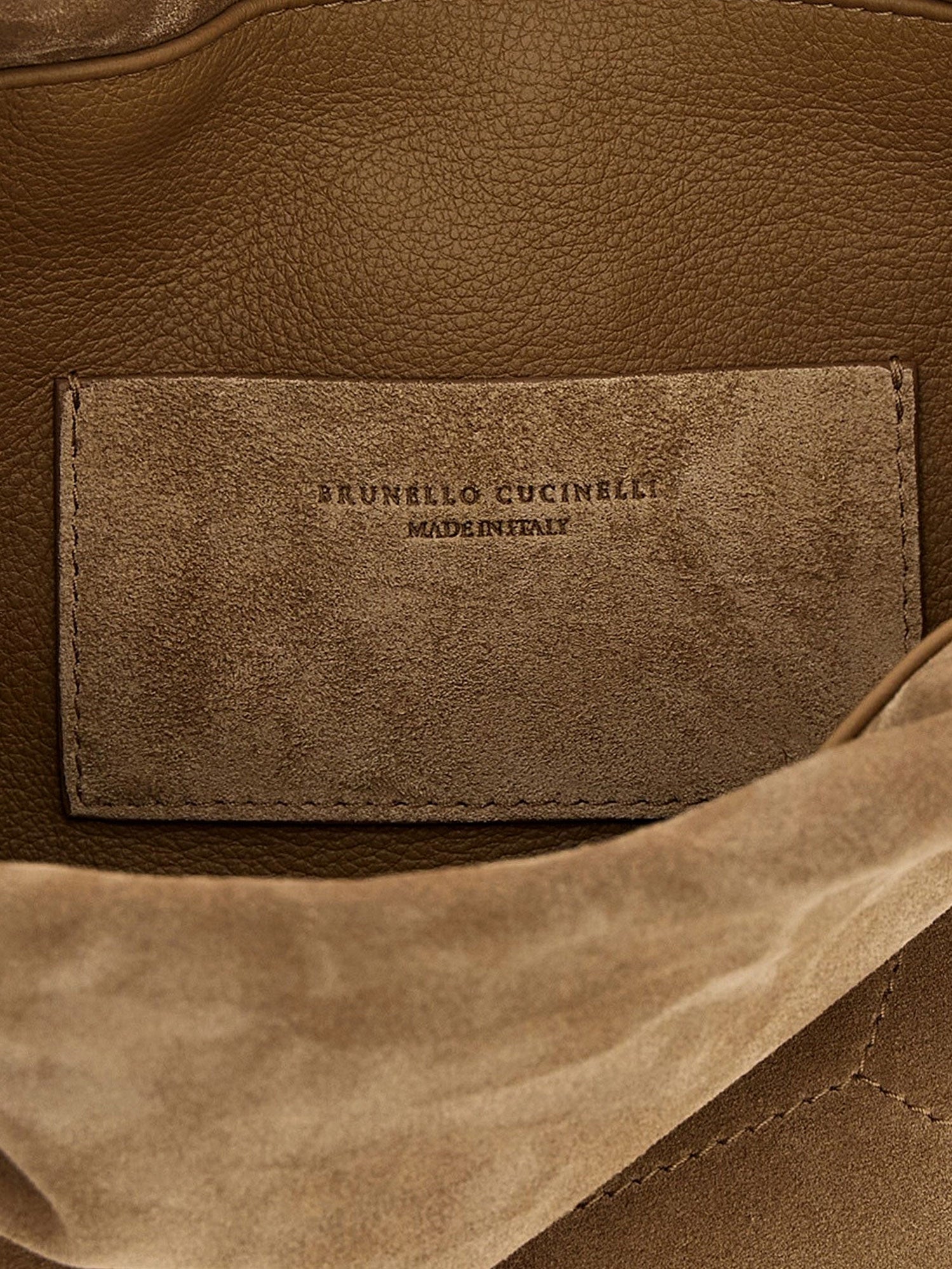 Brunello Cucinelli Women Suede Shoulder Bag With Logo On The Front BRUNELLO CUCINELLI