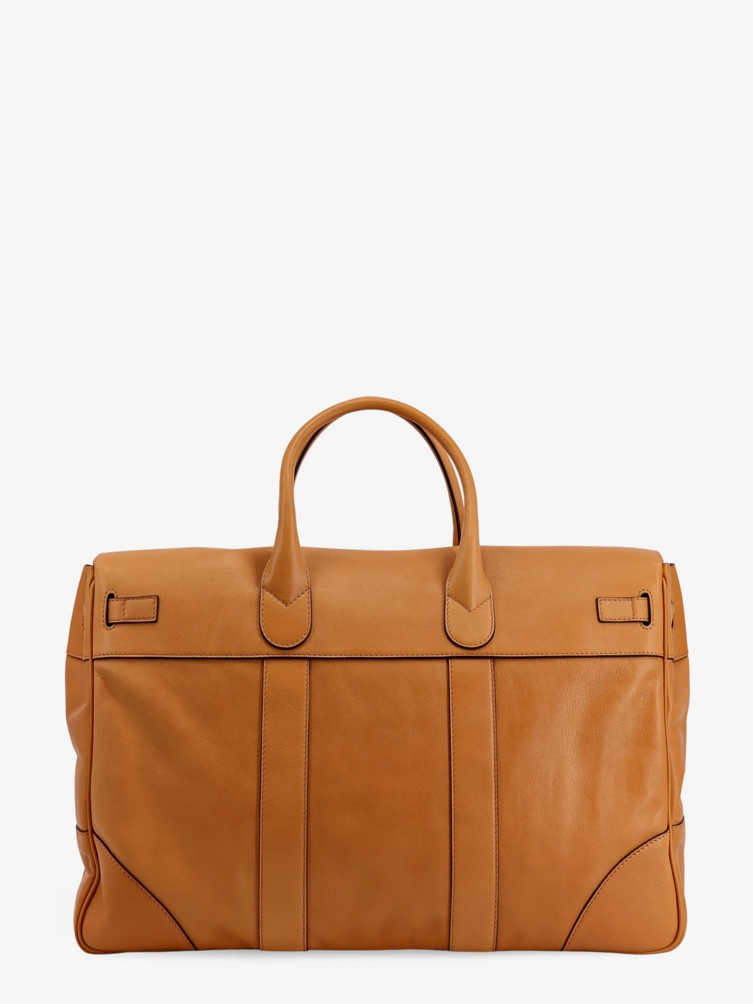 Brunello Cucinelli Men Leather Travel Bag With Engraved Logo On The Front BRUNELLO CUCINELLI