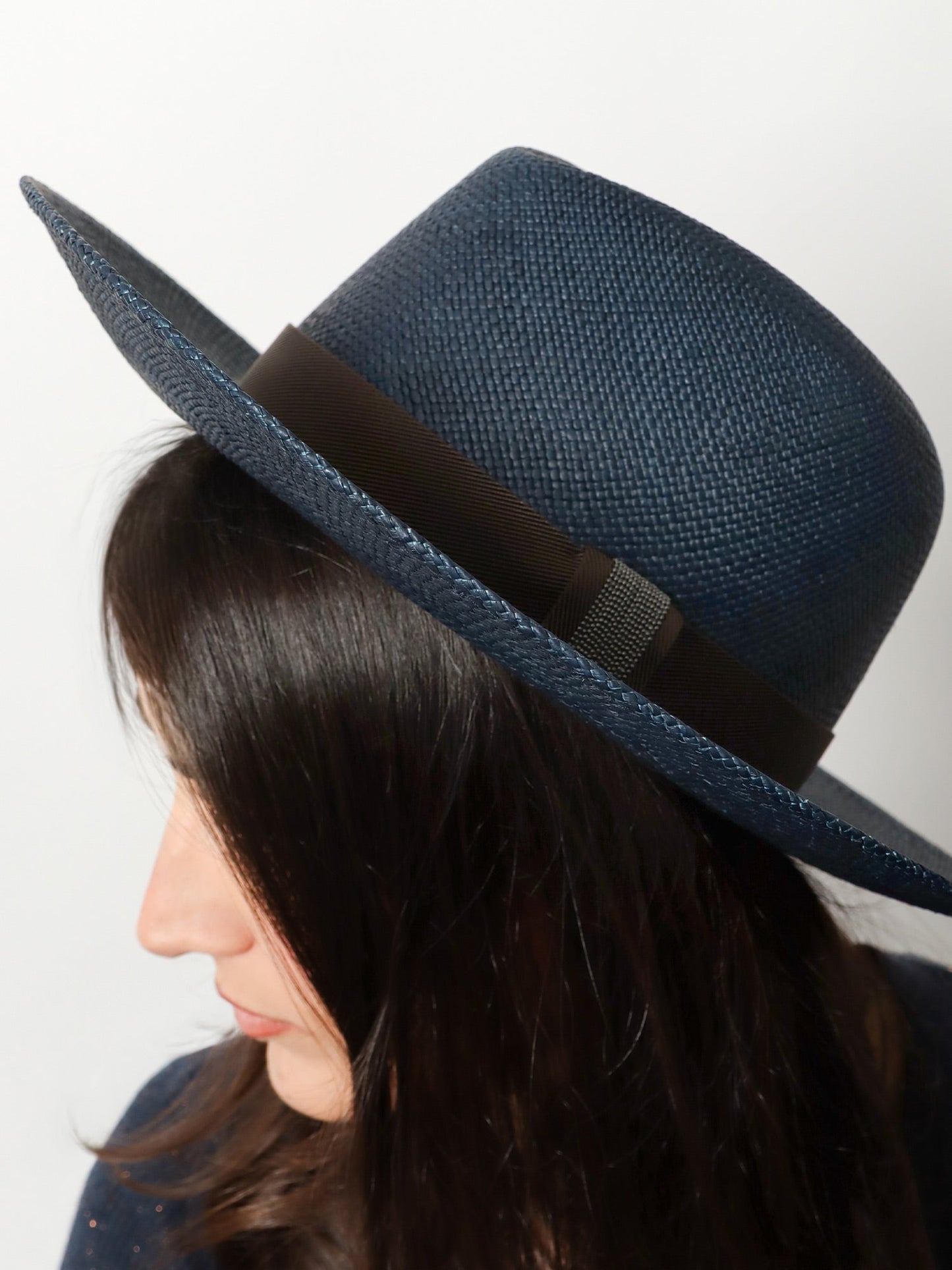 Brunello Cucinelli Women Raffia Fedora Hat With Monili Detail BRUNELLO CUCINELLI