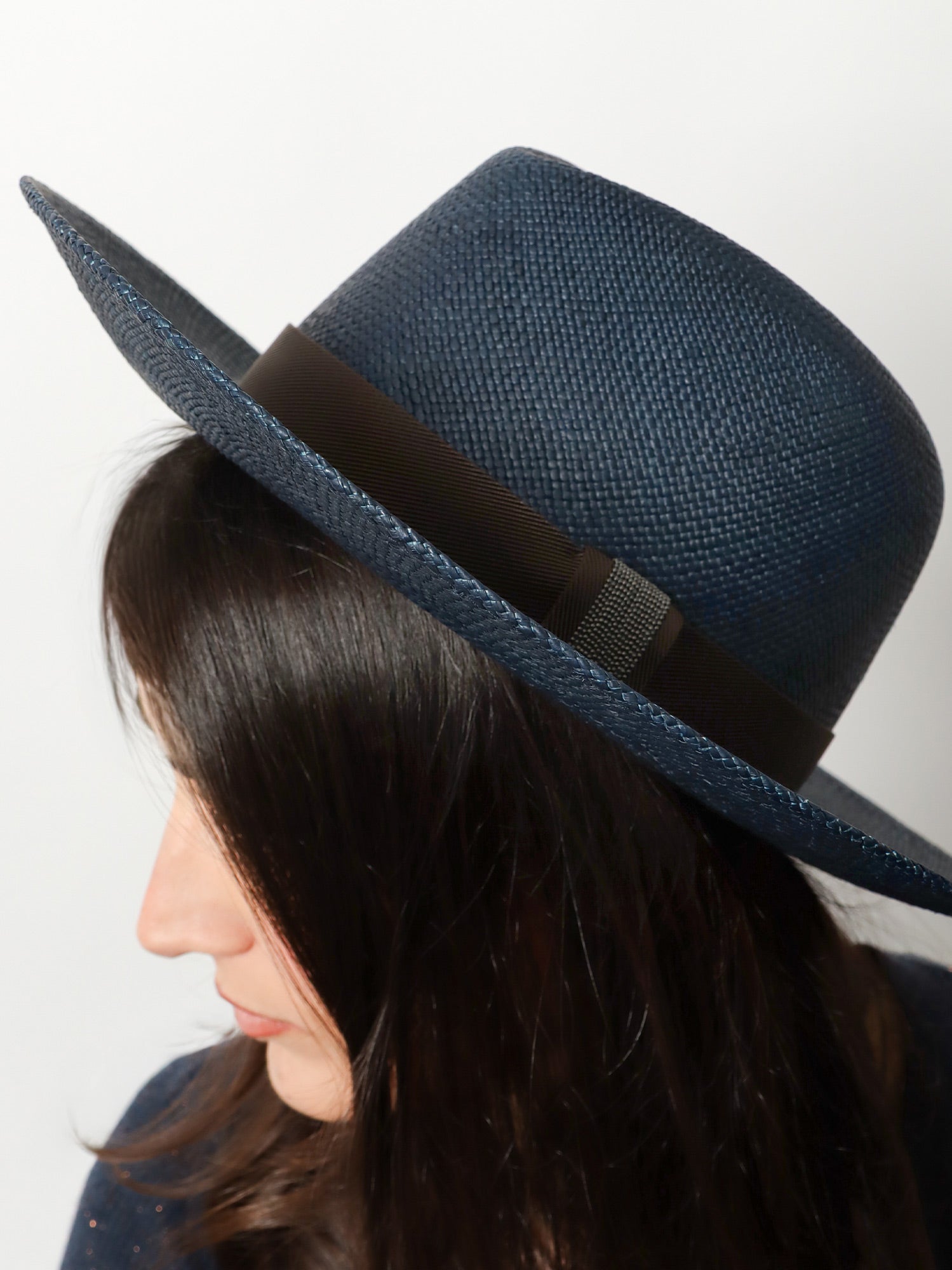 Brunello Cucinelli Women Raffia Fedora Hat With Monili Detail BRUNELLO CUCINELLI