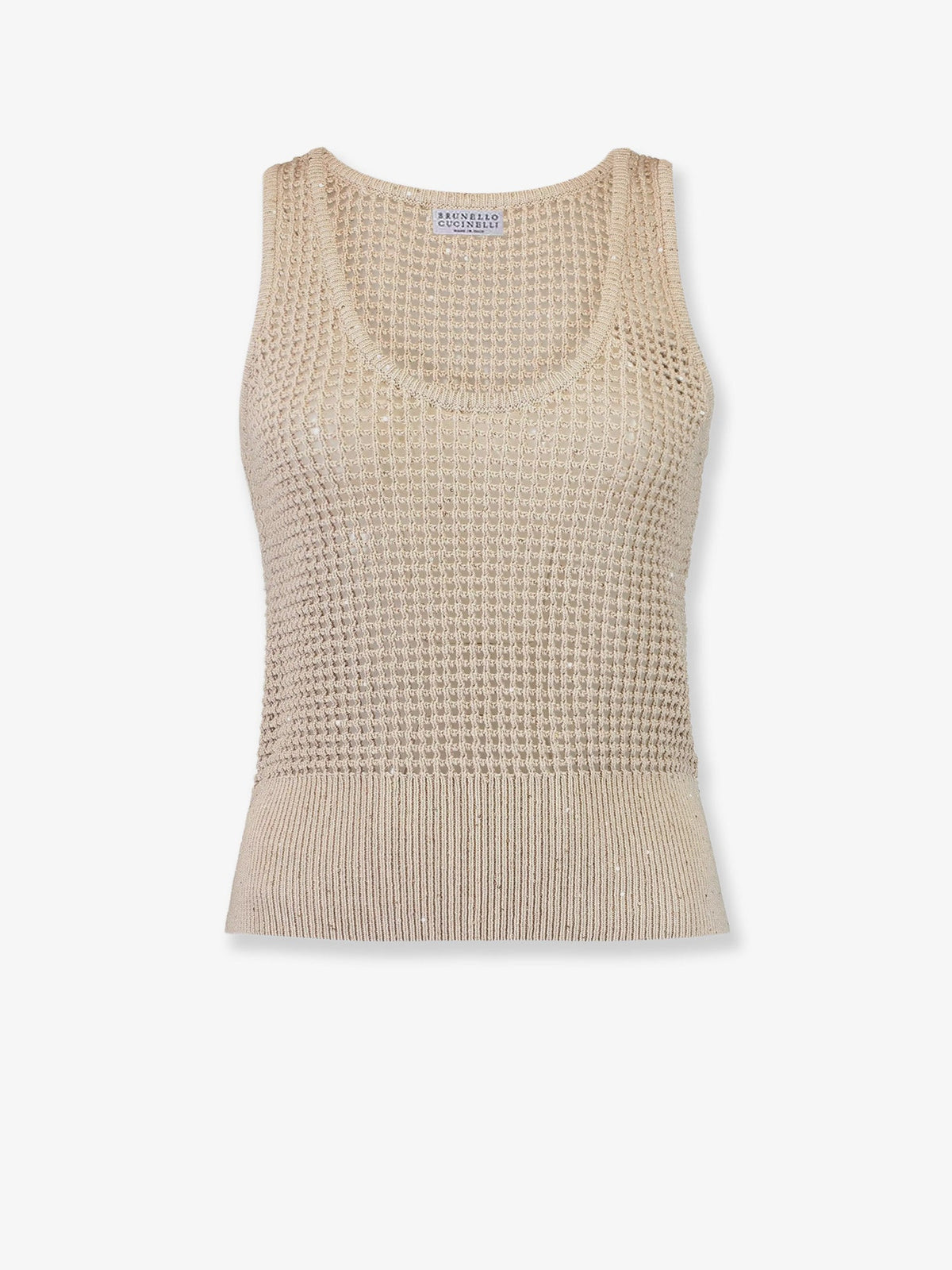 Brunello Cucinelli Women Openwork Cotton Knit Top BRUNELLO CUCINELLI