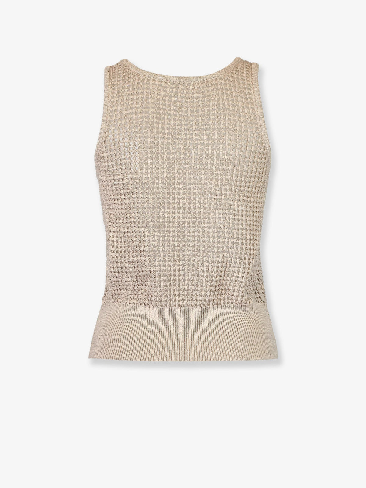 Brunello Cucinelli Women Openwork Cotton Knit Top BRUNELLO CUCINELLI