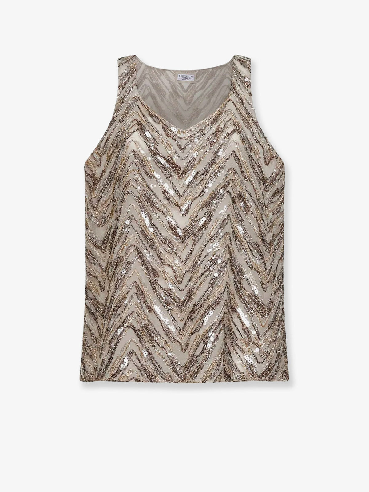 Brunello Cucinelli Women Chevron Sequin Top BRUNELLO CUCINELLI