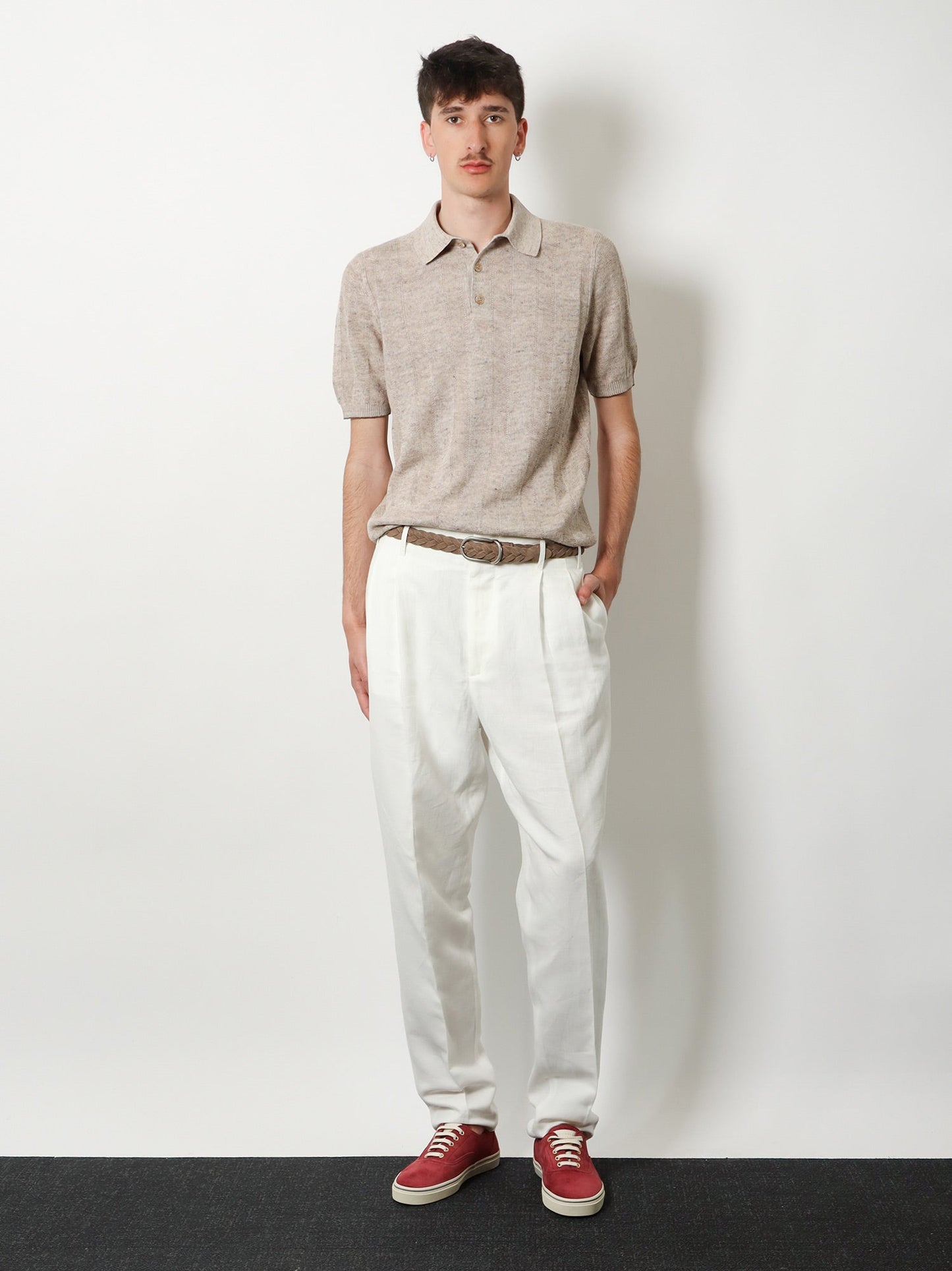 Brunello Cucinelli Men Linen And Cotton Trousers BRUNELLO CUCINELLI