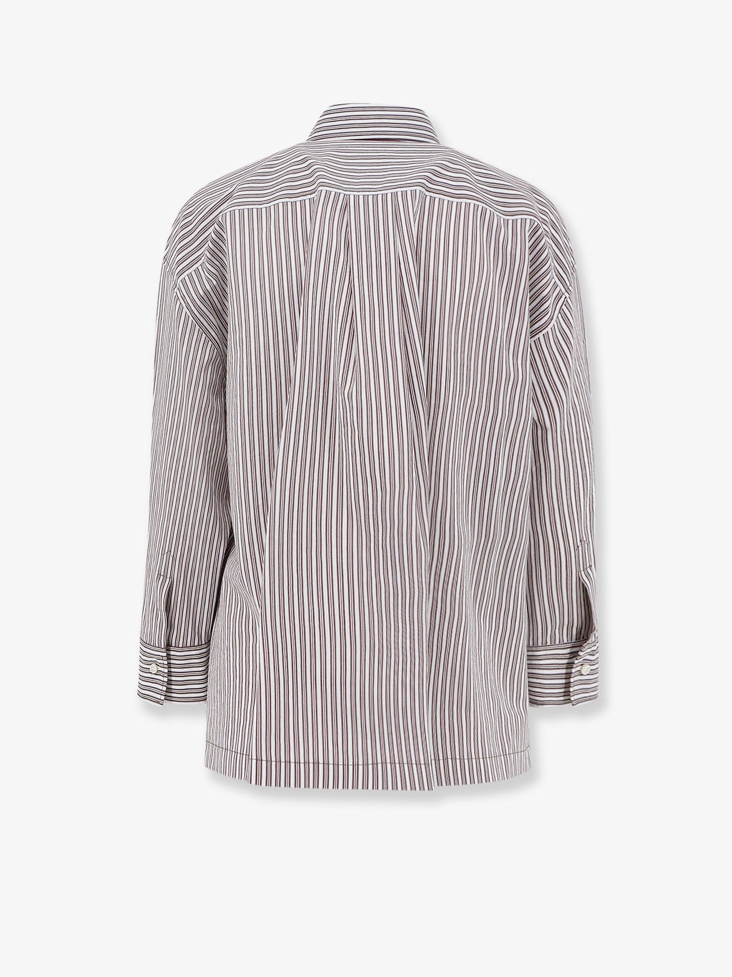 Brunello Cucinelli Women Cotton And Silk Blend Shirt With Striped Pattern BRUNELLO CUCINELLI