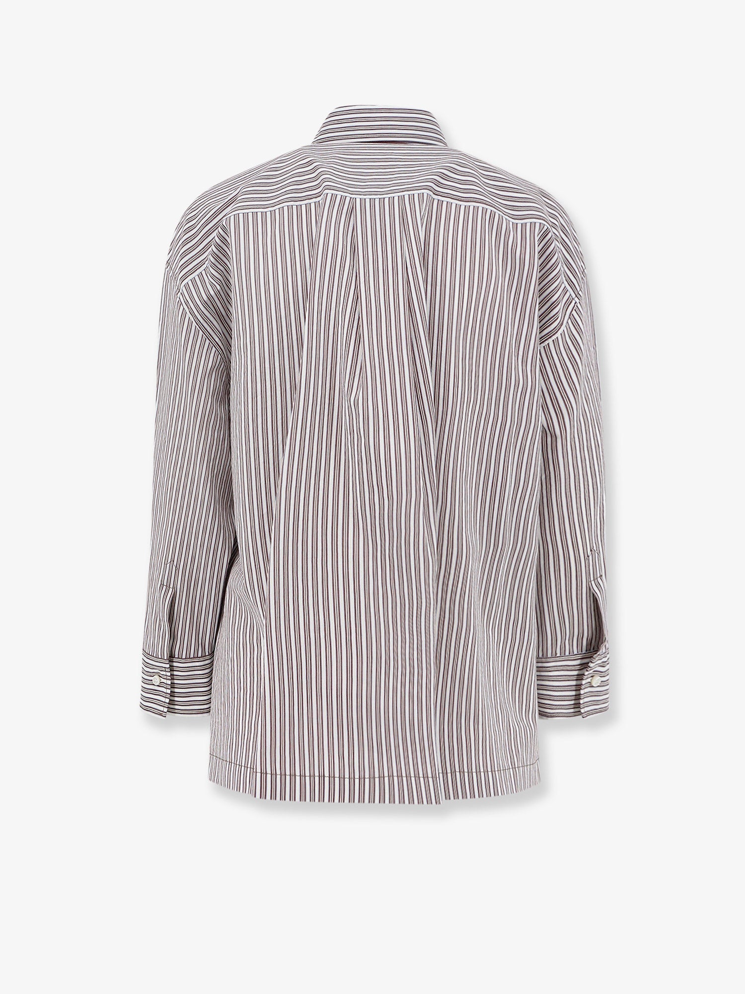 Brunello Cucinelli Women Cotton And Silk Blend Shirt With Striped Pattern BRUNELLO CUCINELLI
