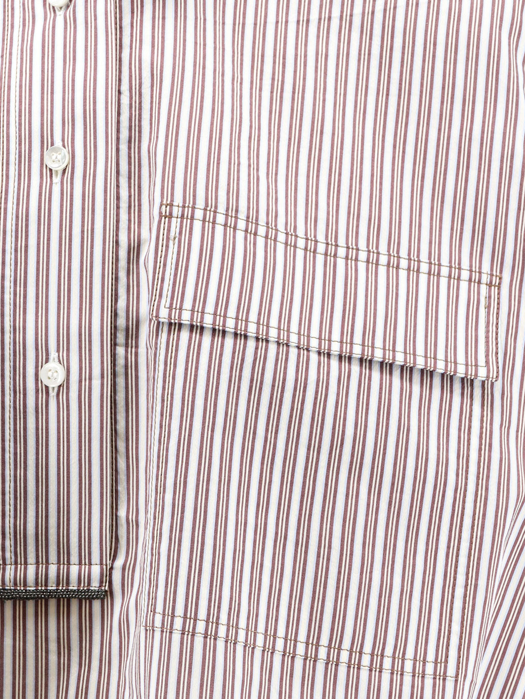 Brunello Cucinelli Women Cotton And Silk Blend Shirt With Striped Pattern BRUNELLO CUCINELLI