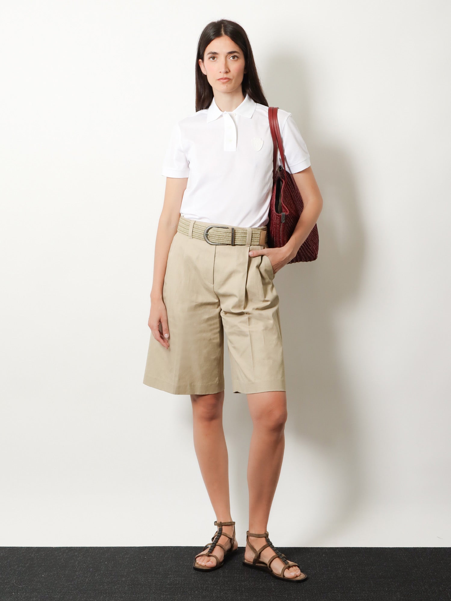 Brunello Cucinelli Women Cotton And Linen Shorts BRUNELLO CUCINELLI
