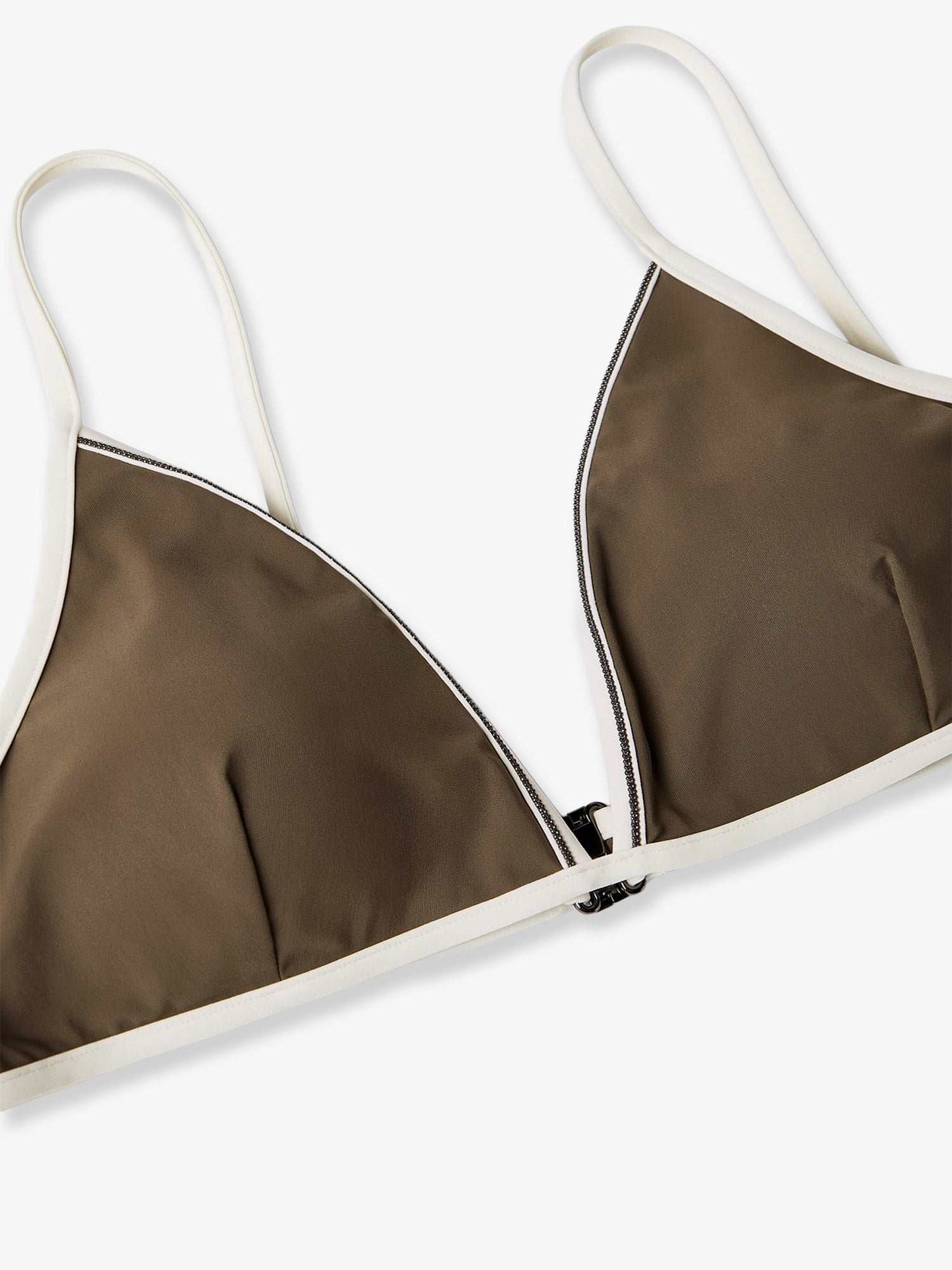 Brunello Cucinelli Women Nylon Bikini Top With Monile Details BRUNELLO CUCINELLI