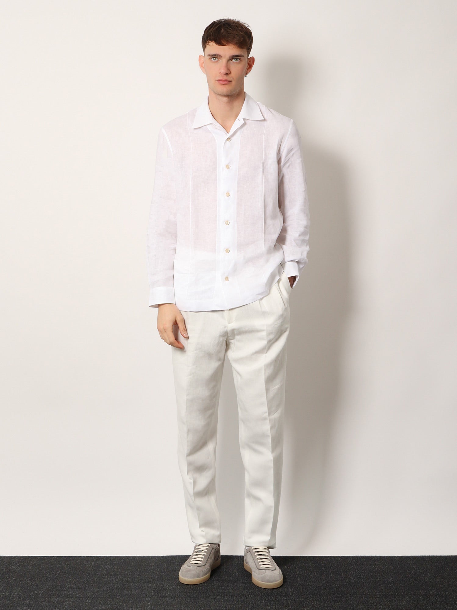 Brunello Cucinelli Men Easy Fit Linen Shirt BRUNELLO CUCINELLI