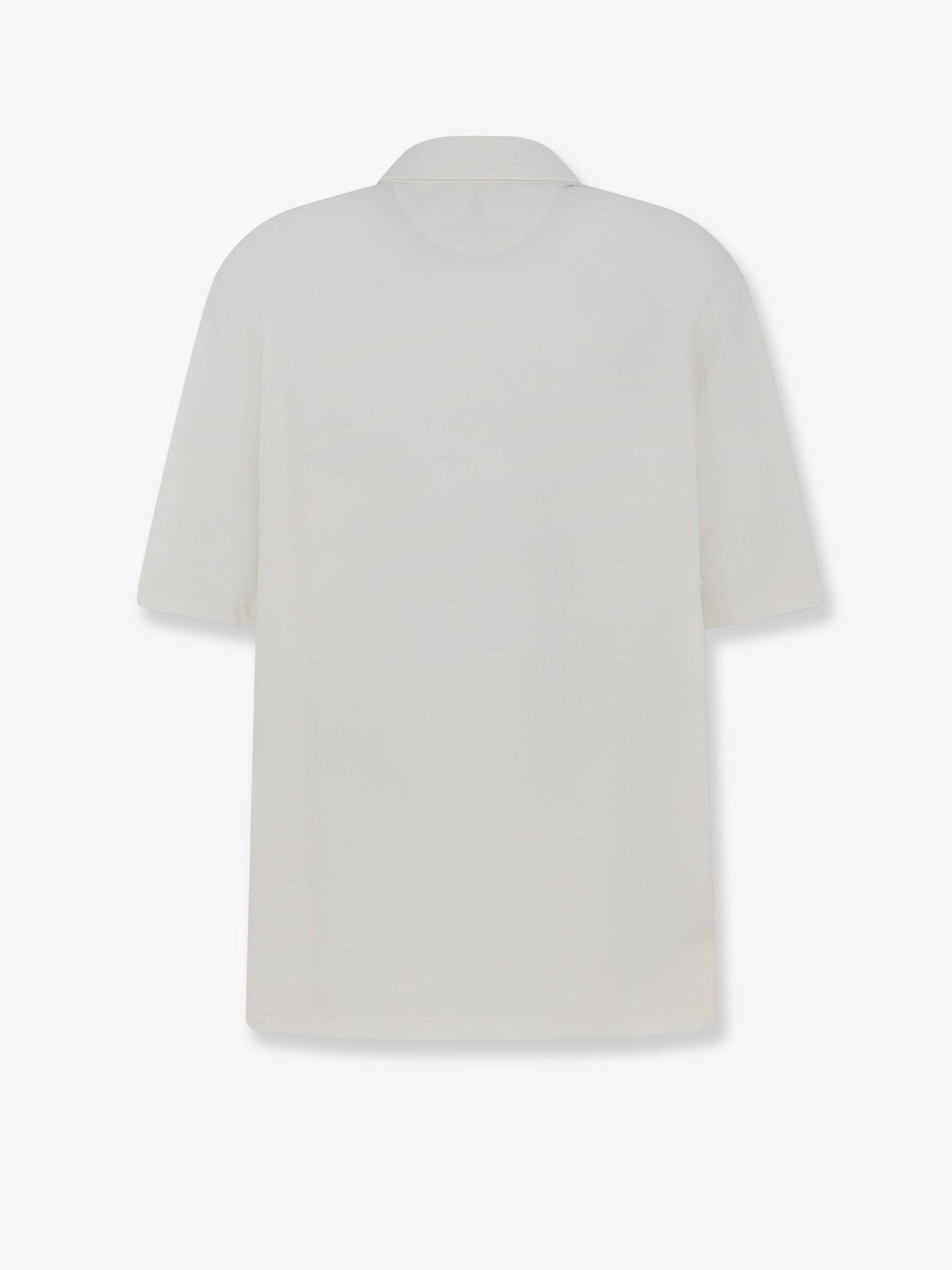 Brunello Cucinelli Men Virgin Wool Polo Shirt With Front Logo Patch BRUNELLO CUCINELLI