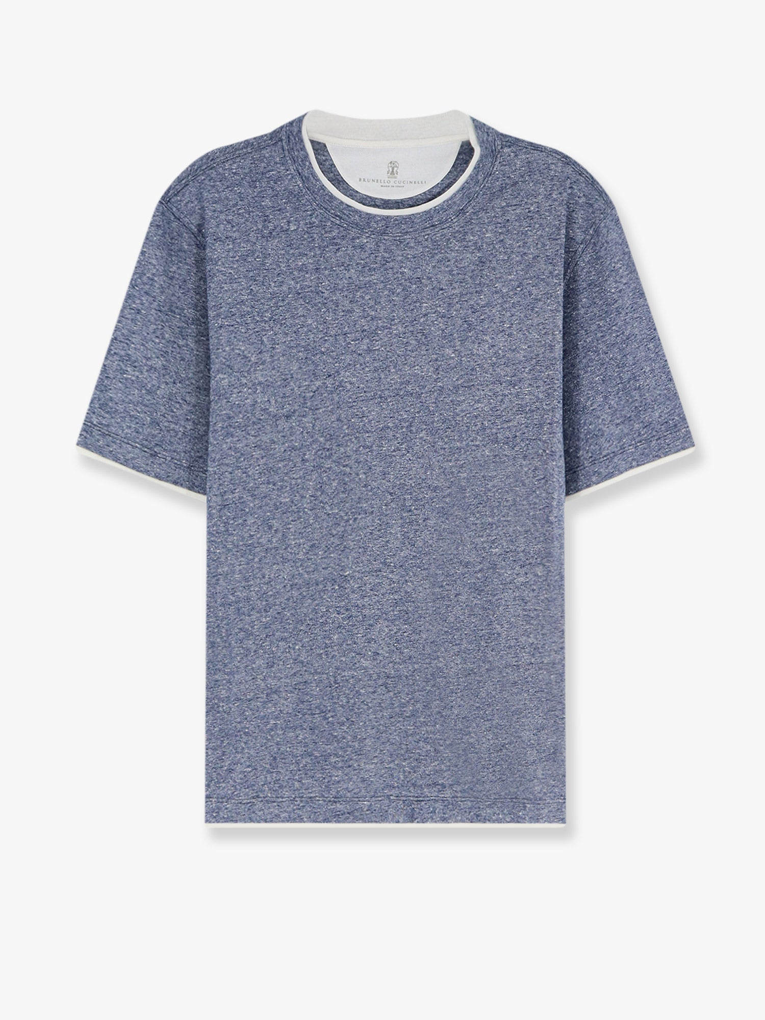Brunello Cucinelli Men Linen And Cotton Blend T-Shirt BRUNELLO CUCINELLI