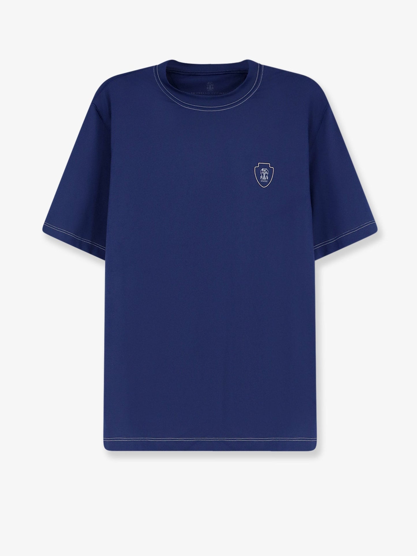 Brunello Cucinelli Men Technical Nylon T-Shirt With Front Logo BRUNELLO CUCINELLI