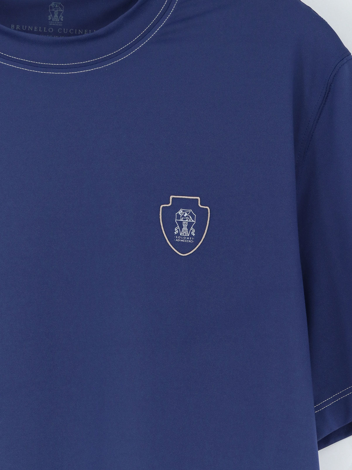 Brunello Cucinelli Men Technical Nylon T-Shirt With Front Logo BRUNELLO CUCINELLI