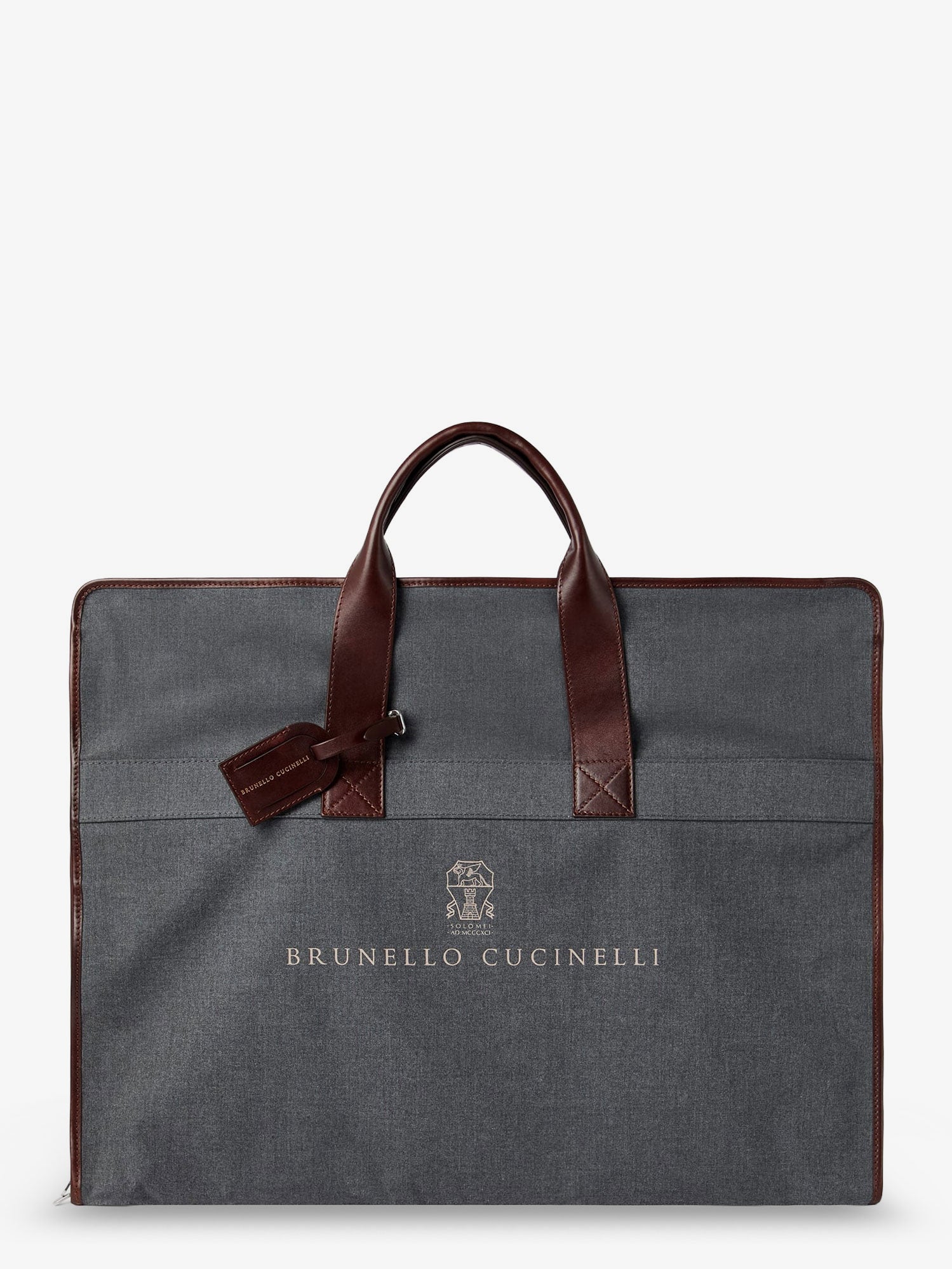 Brunello Cucinelli Men Technical Fabric And Leather Garment Bag BRUNELLO CUCINELLI