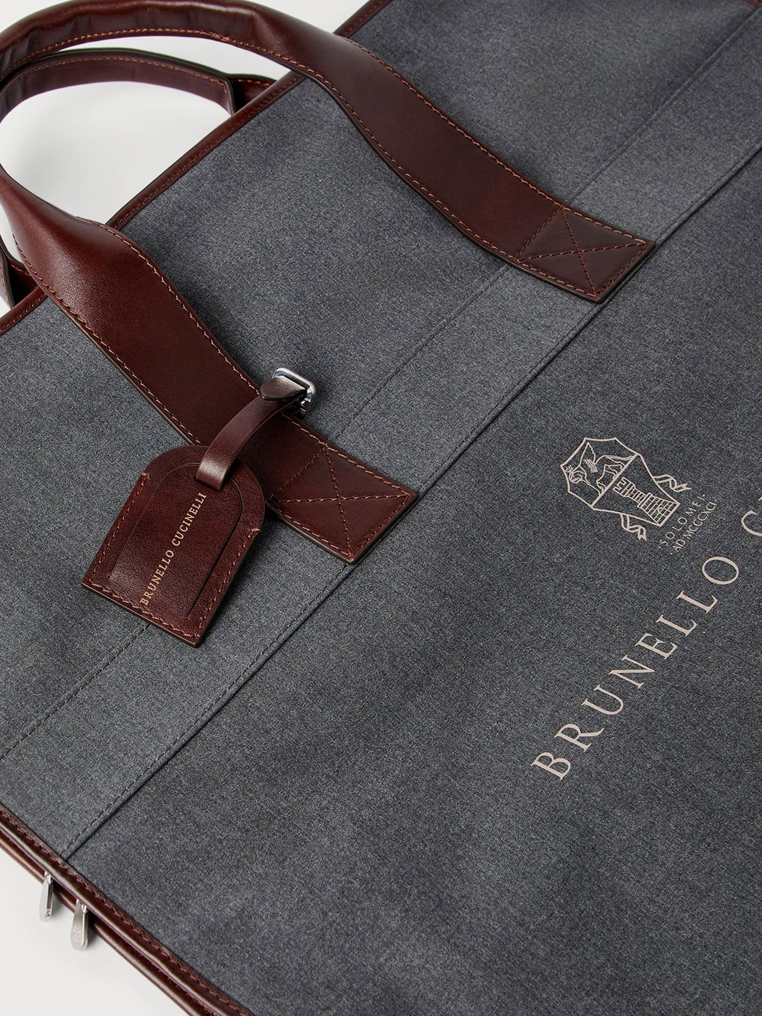 Brunello Cucinelli Men Technical Fabric And Leather Garment Bag BRUNELLO CUCINELLI