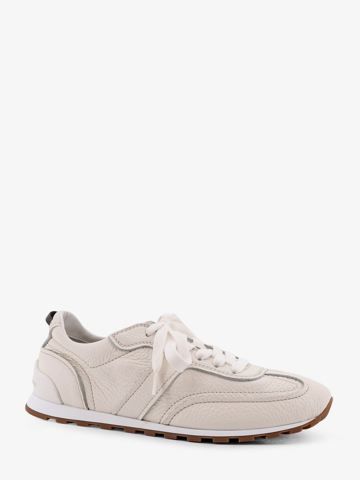 Brunello Cucinelli Women Leather Sneakers With Monili On The Back BRUNELLO CUCINELLI