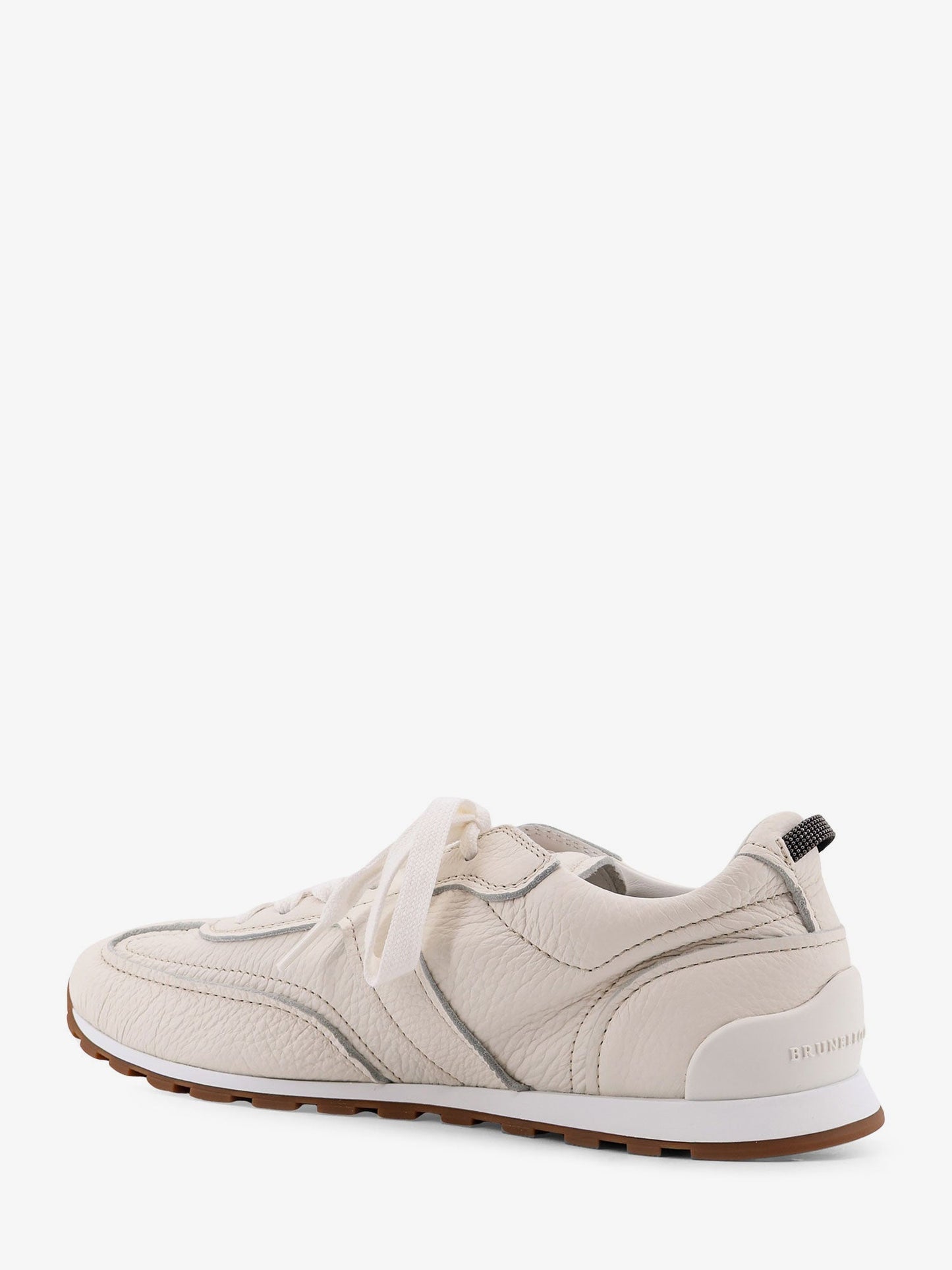Brunello Cucinelli Women Leather Sneakers With Monili On The Back BRUNELLO CUCINELLI