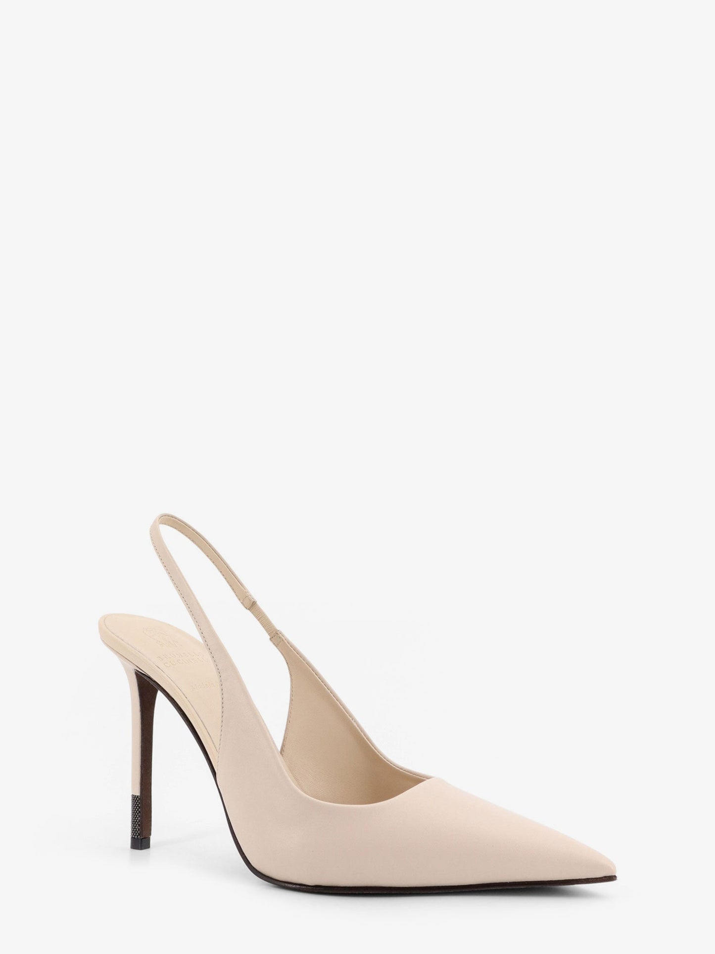 Brunello Cucinelli Women Leather Pumps With Monili Detail On The Heel BRUNELLO CUCINELLI
