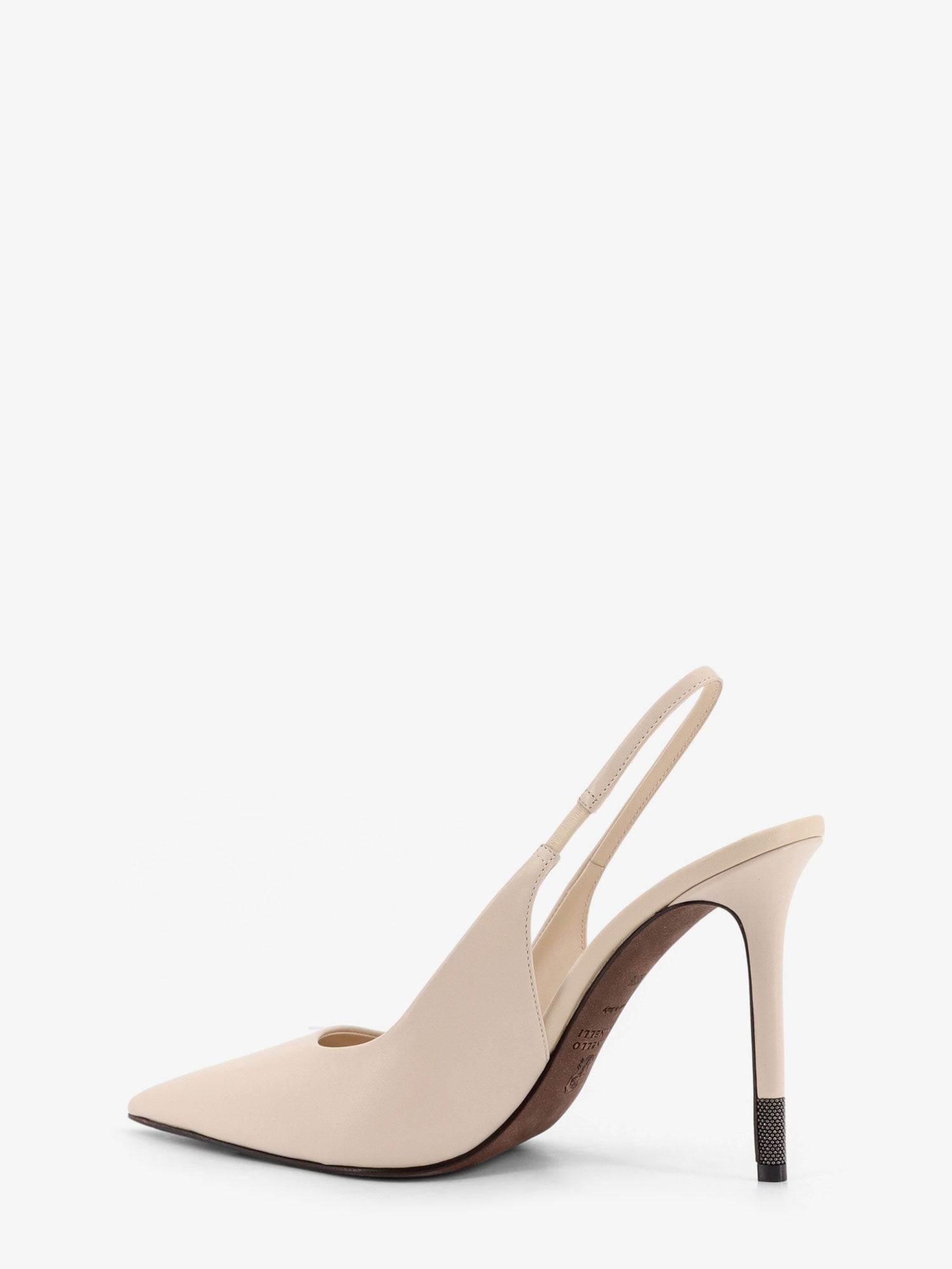 Brunello Cucinelli Women Leather Pumps With Monili Detail On The Heel BRUNELLO CUCINELLI