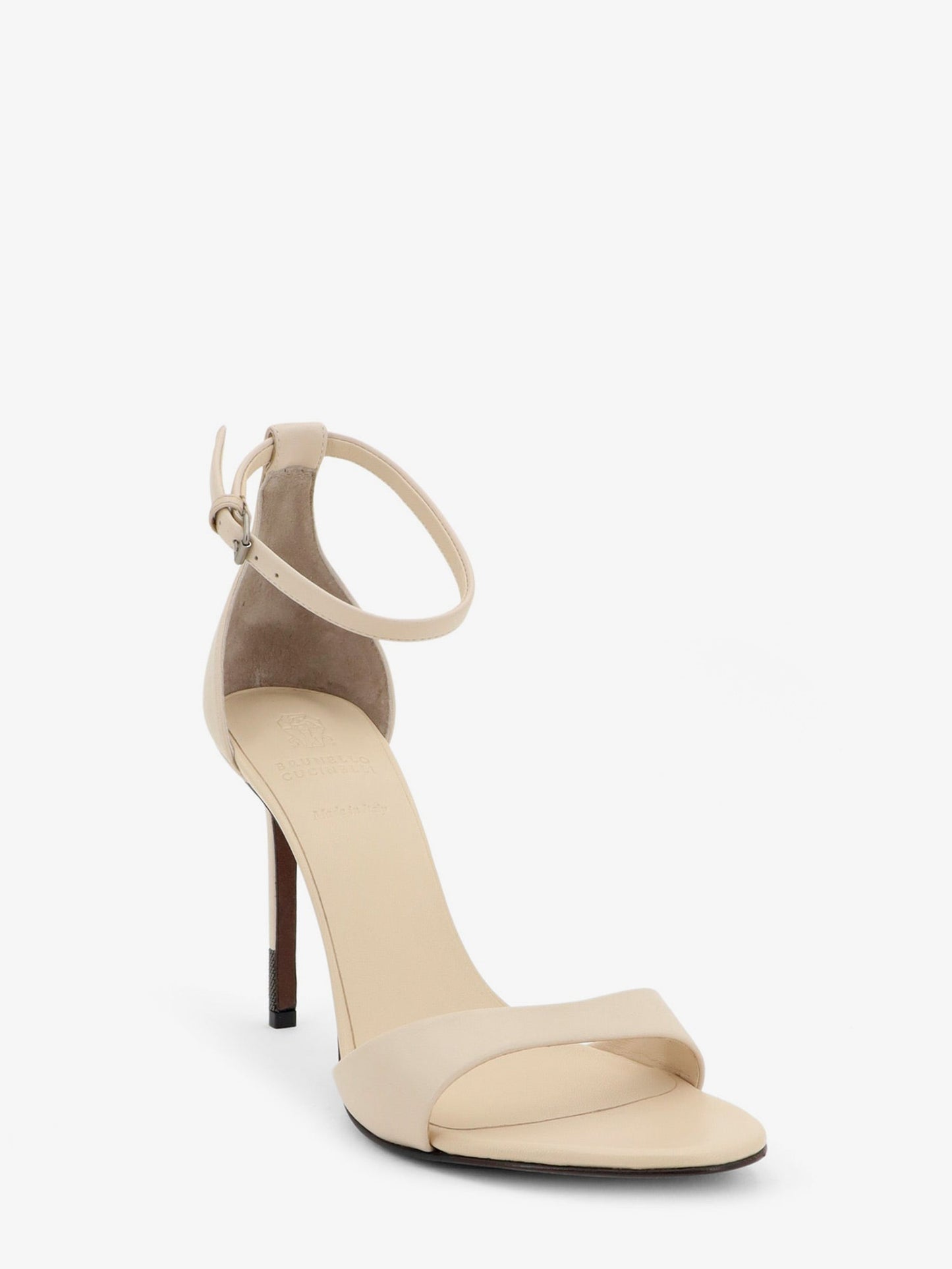 Brunello Cucinelli Women Leather Sandals With Monili Detail BRUNELLO CUCINELLI