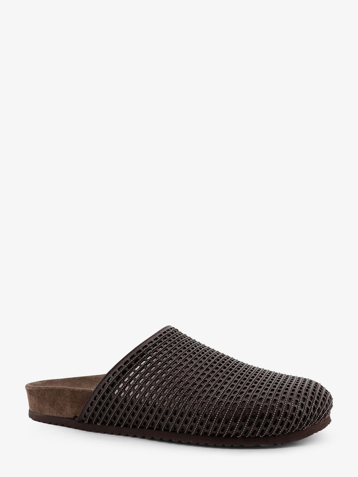 Brunello Cucinelli Women Leather Sandals With Precious Net Detail BRUNELLO CUCINELLI