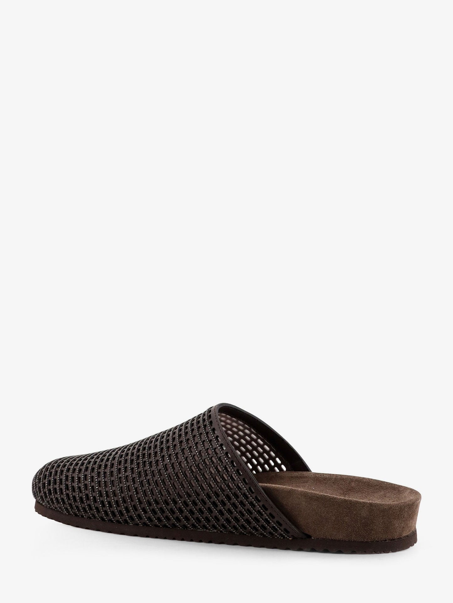 Brunello Cucinelli Women Leather Sandals With Precious Net Detail BRUNELLO CUCINELLI