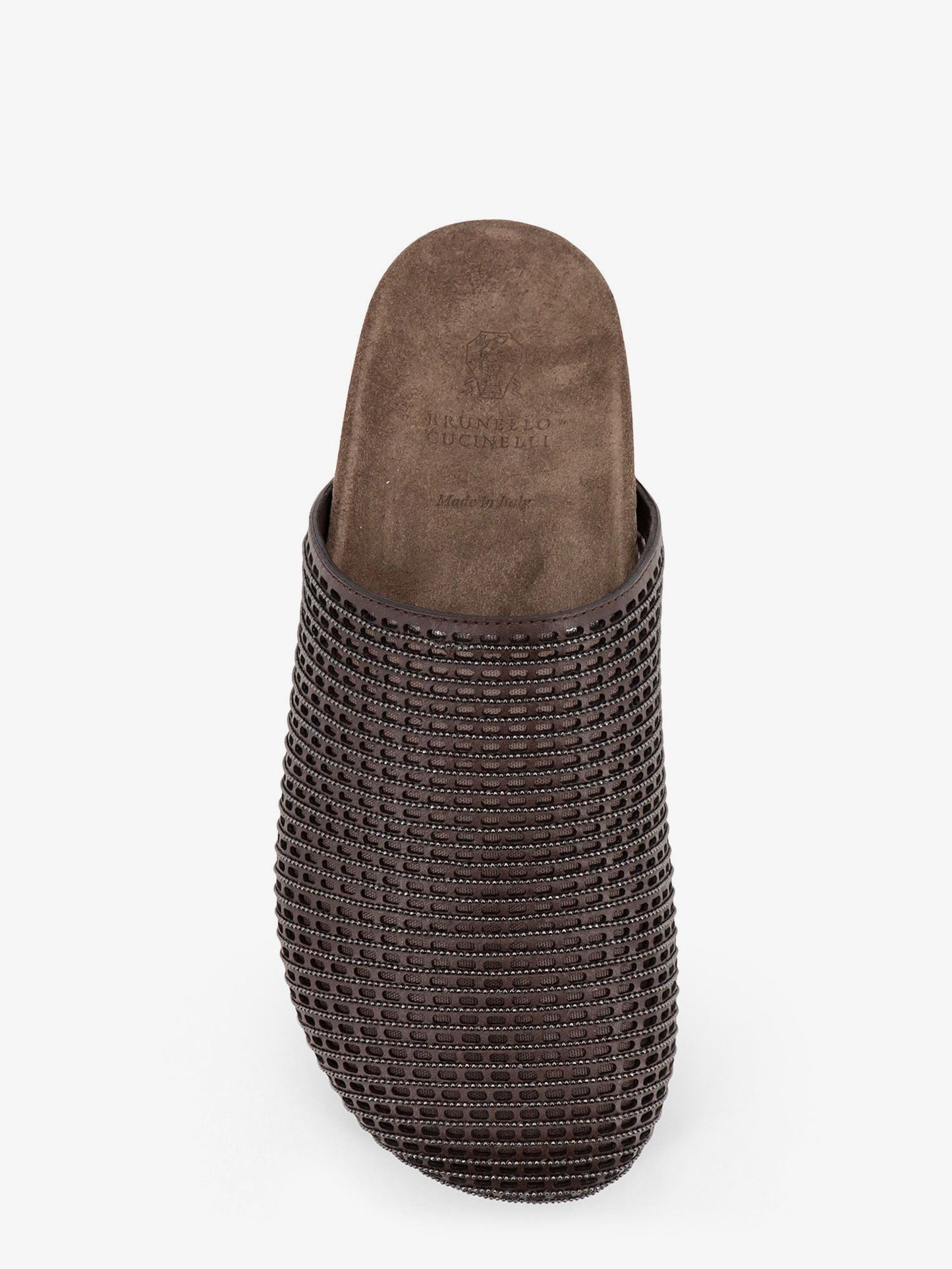Brunello Cucinelli Women Leather Sandals With Precious Net Detail BRUNELLO CUCINELLI