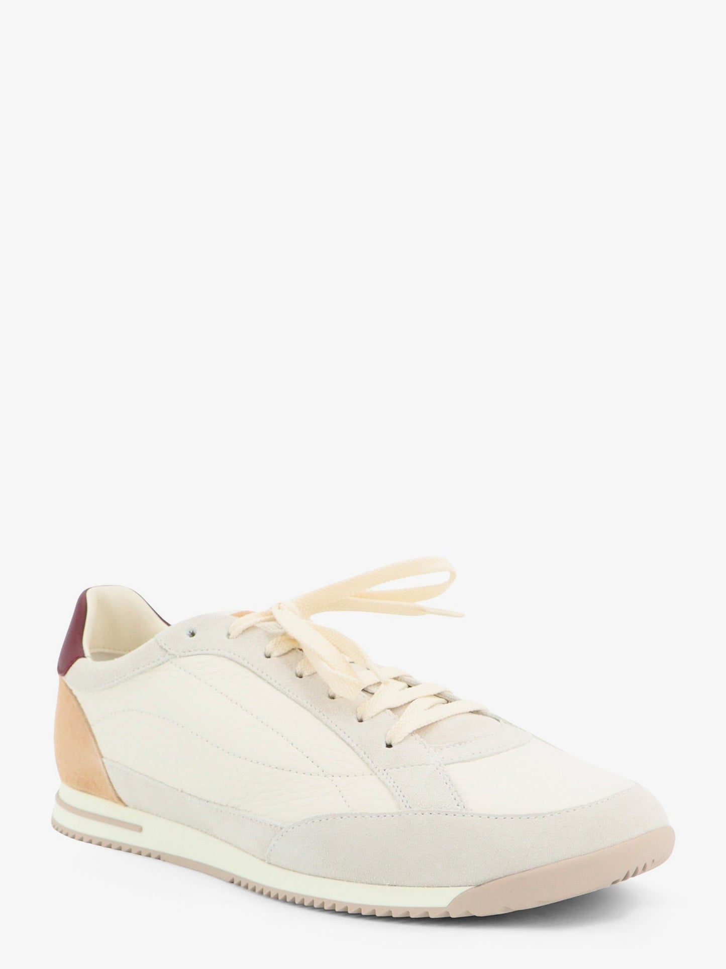 Brunello Cucinelli Men Leather Sneakers With Suede Inserts BRUNELLO CUCINELLI