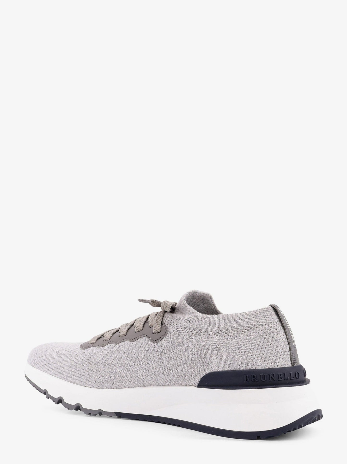 Brunello Cucinelli Men Low-Top Cotton Knit And Leather Sneakers BRUNELLO CUCINELLI
