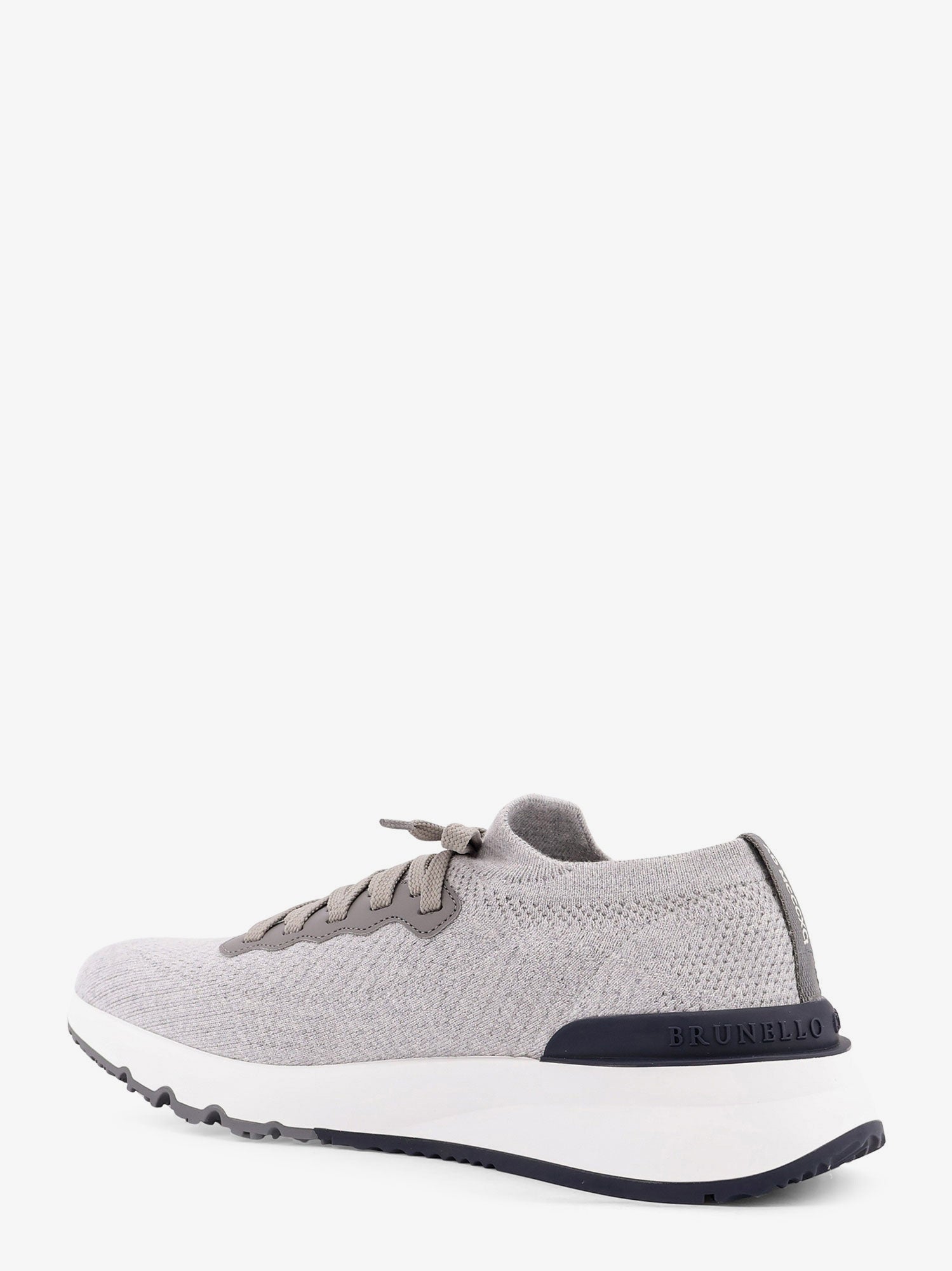 Brunello Cucinelli Men Low-Top Cotton Knit And Leather Sneakers BRUNELLO CUCINELLI
