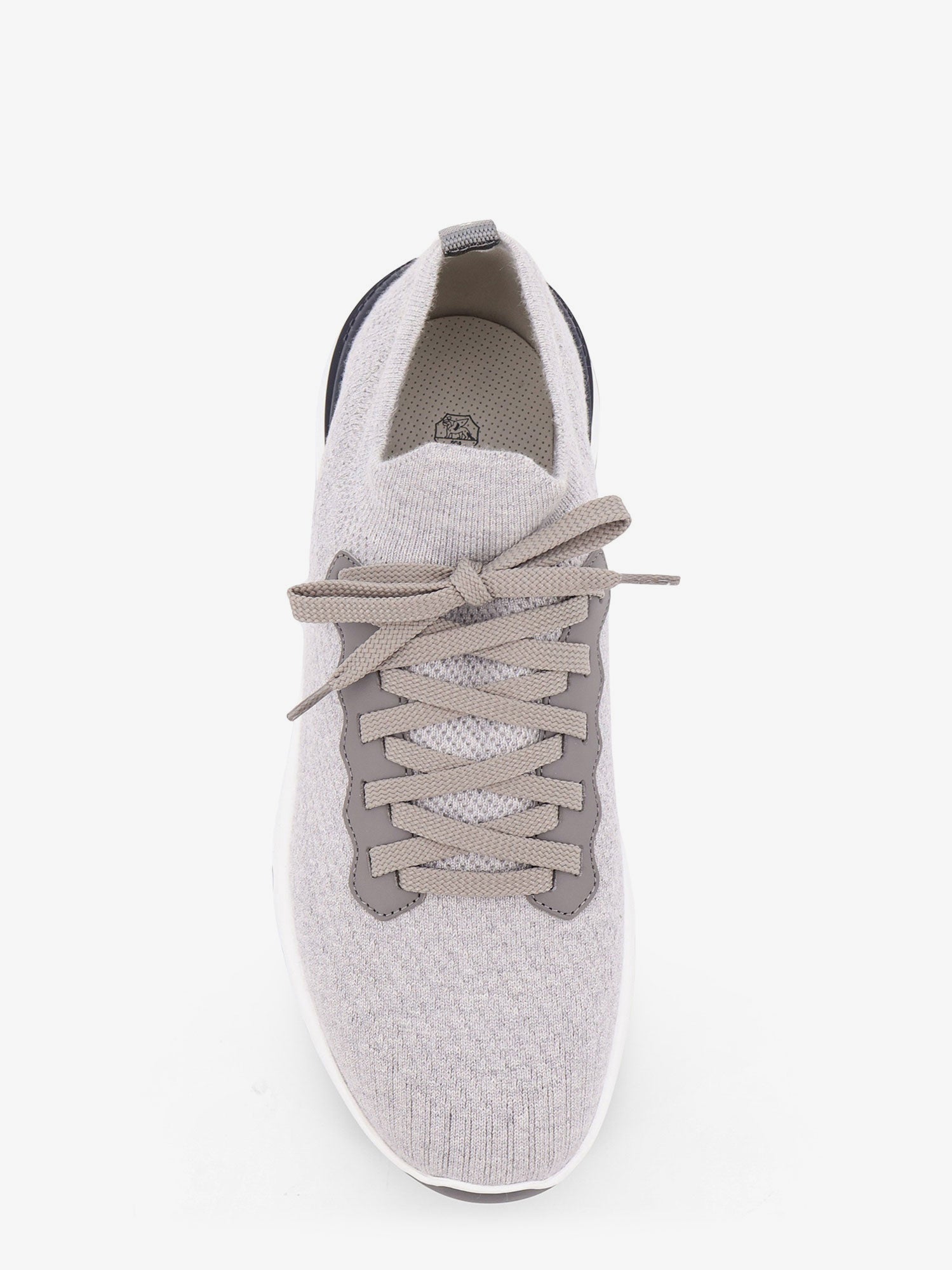 Brunello Cucinelli Men Low-Top Cotton Knit And Leather Sneakers BRUNELLO CUCINELLI