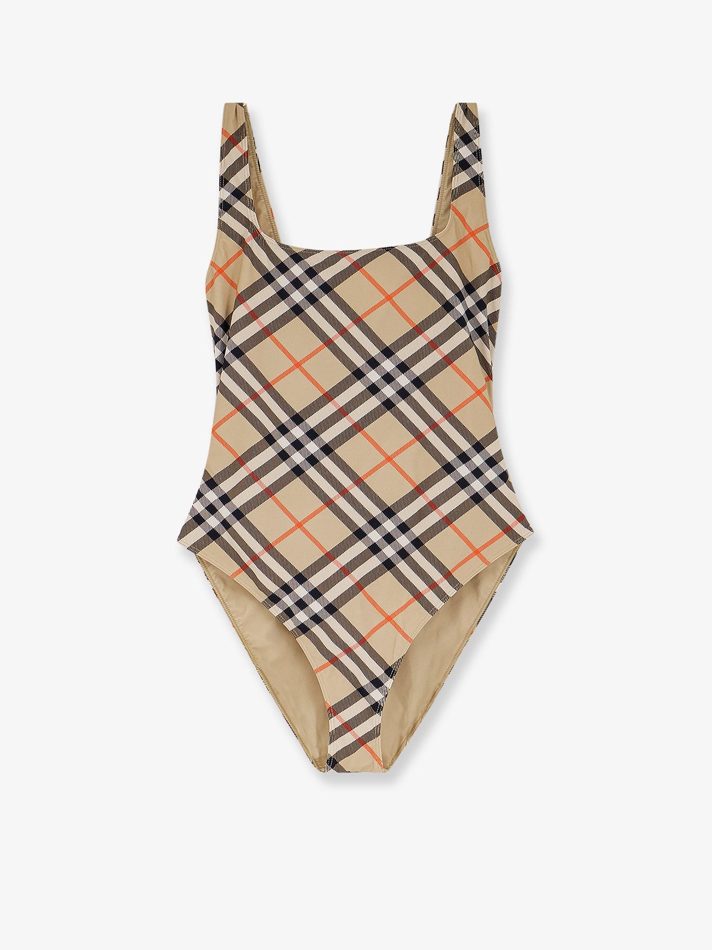 Burberry Women Nylon One-Piece Swimsuit With Check Print BURBERRY