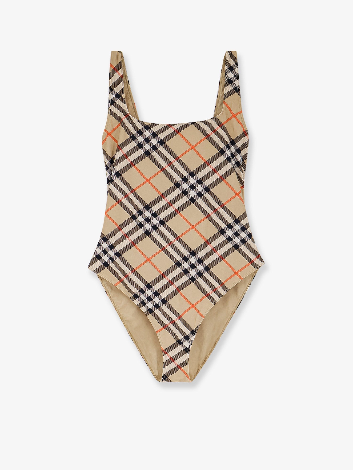 Burberry Women Nylon One-Piece Swimsuit With Check Print BURBERRY