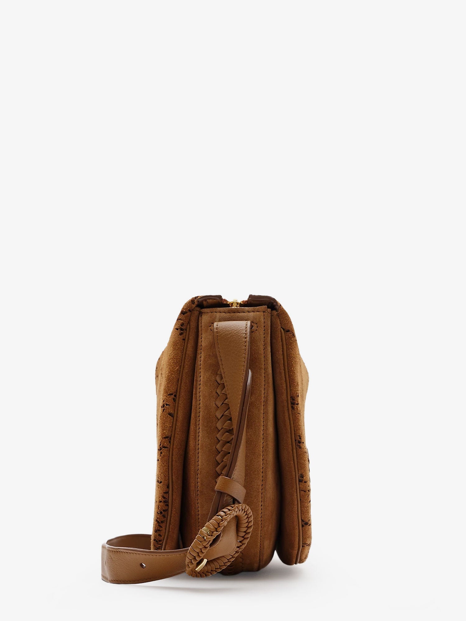 Burberry Women Tavistock Suede Crossbody Bag With Perforated Pattern BURBERRY
